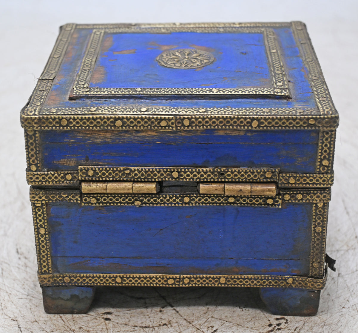 Vintage Wooden Small Square Storage Box Original Old Hand Crafted