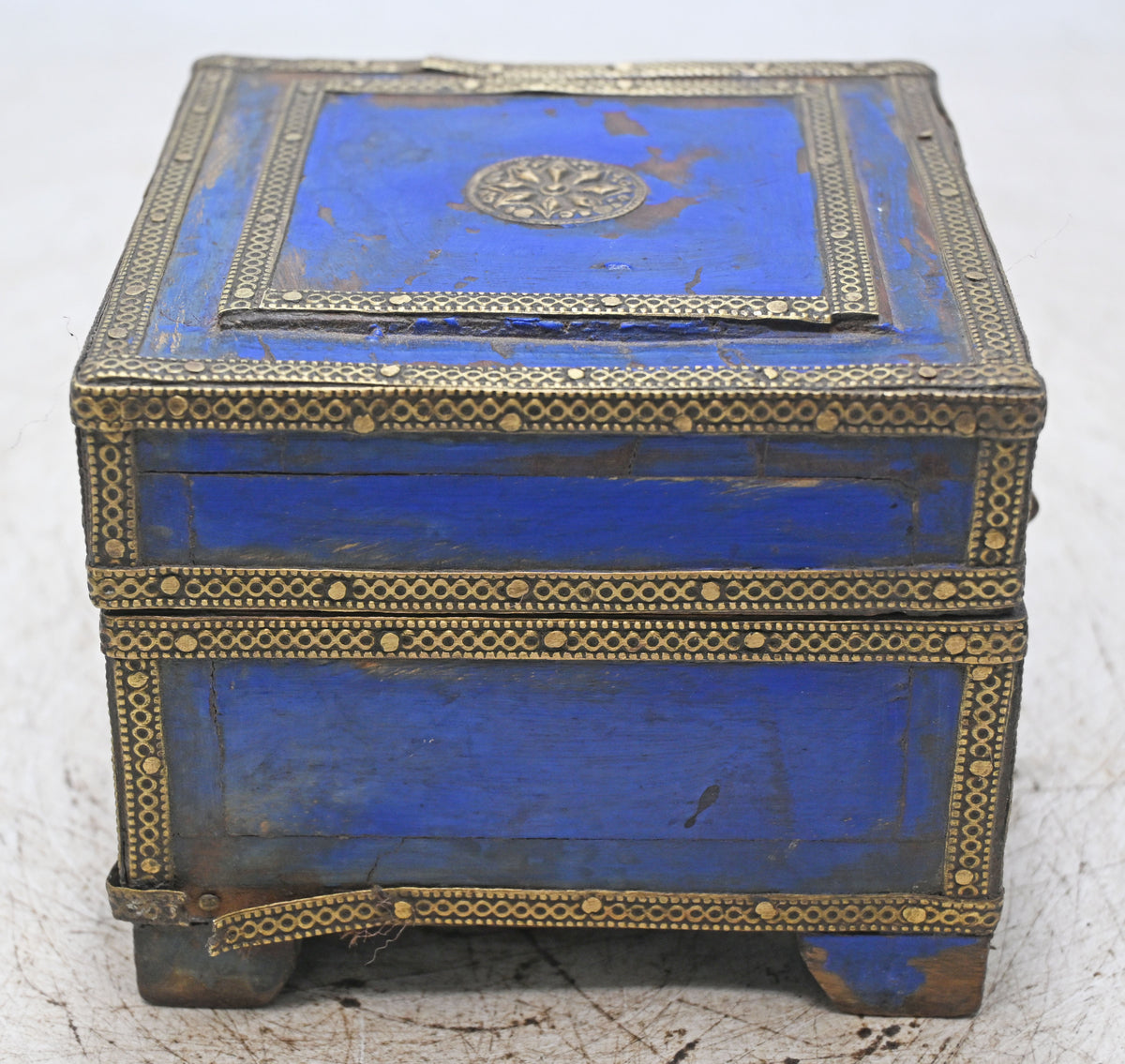Vintage Wooden Small Square Storage Box Original Old Hand Crafted