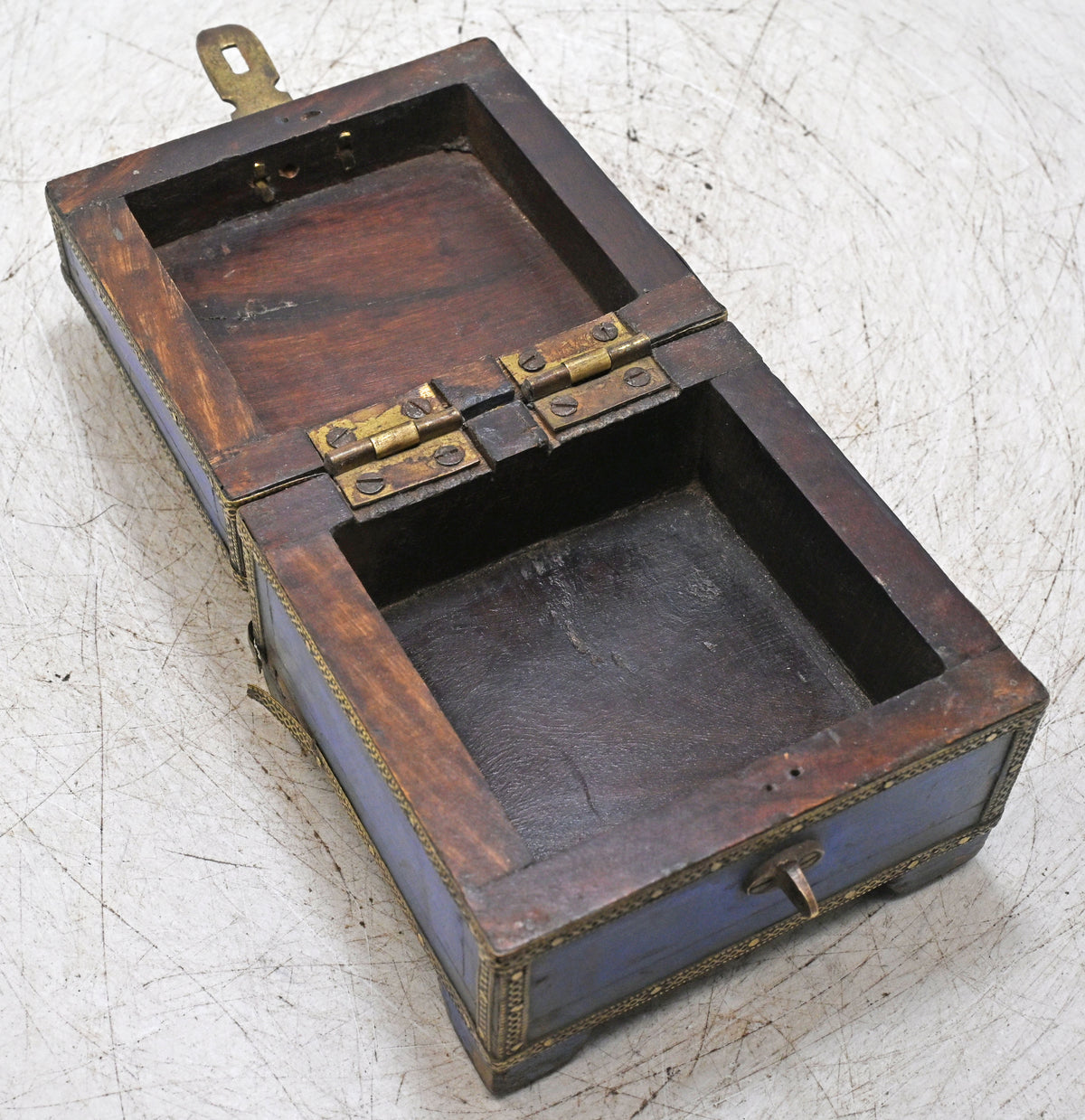 Vintage Wooden Small Square Storage Box Original Old Hand Crafted