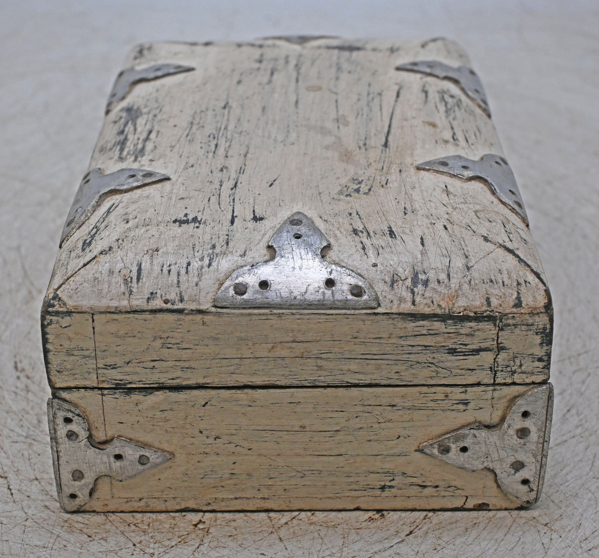 Vintage Wooden Small Storage Box Original Old Hand Crafted White Painted