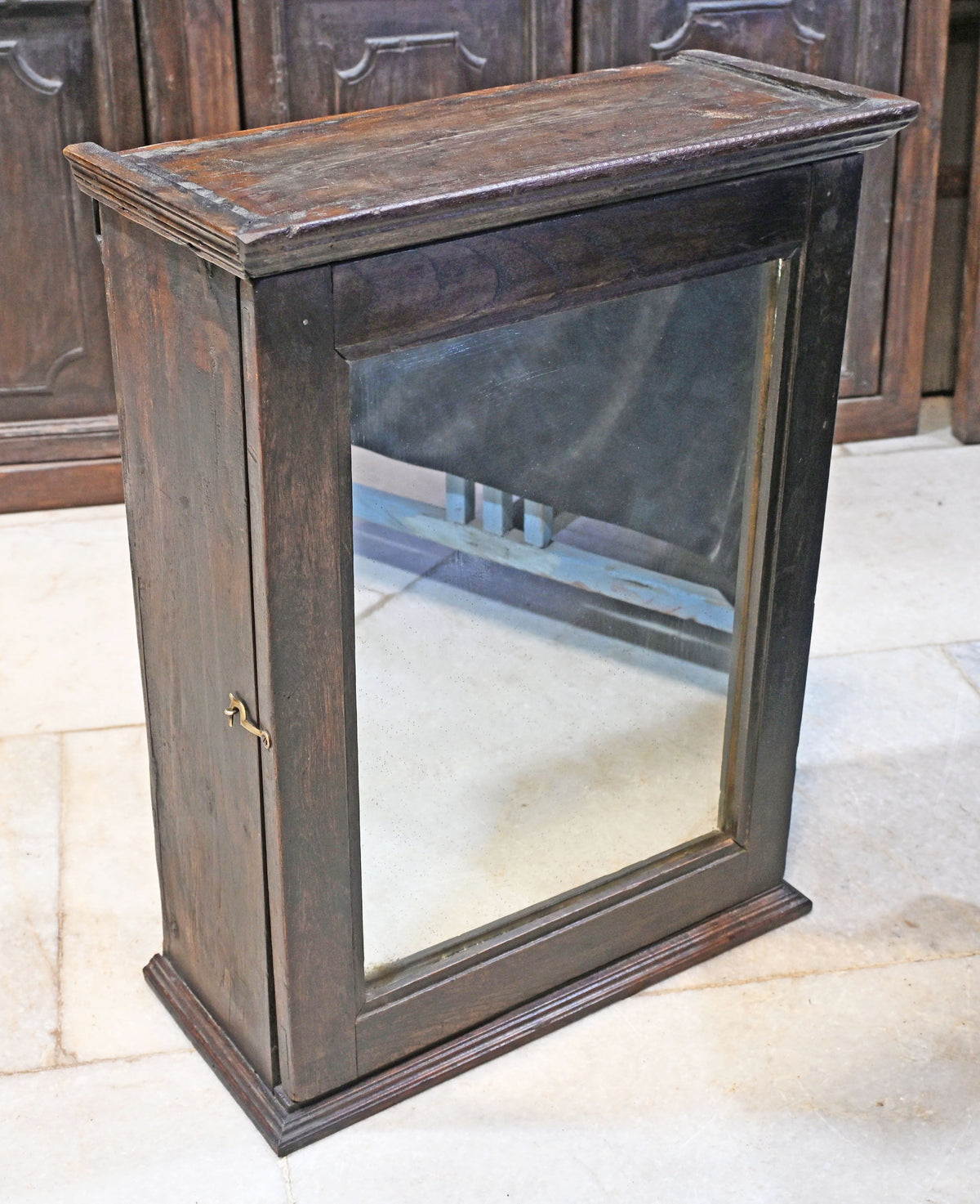 Vintage Wooden Wall Hanging Cabinet Box Original Old Hand Crafted