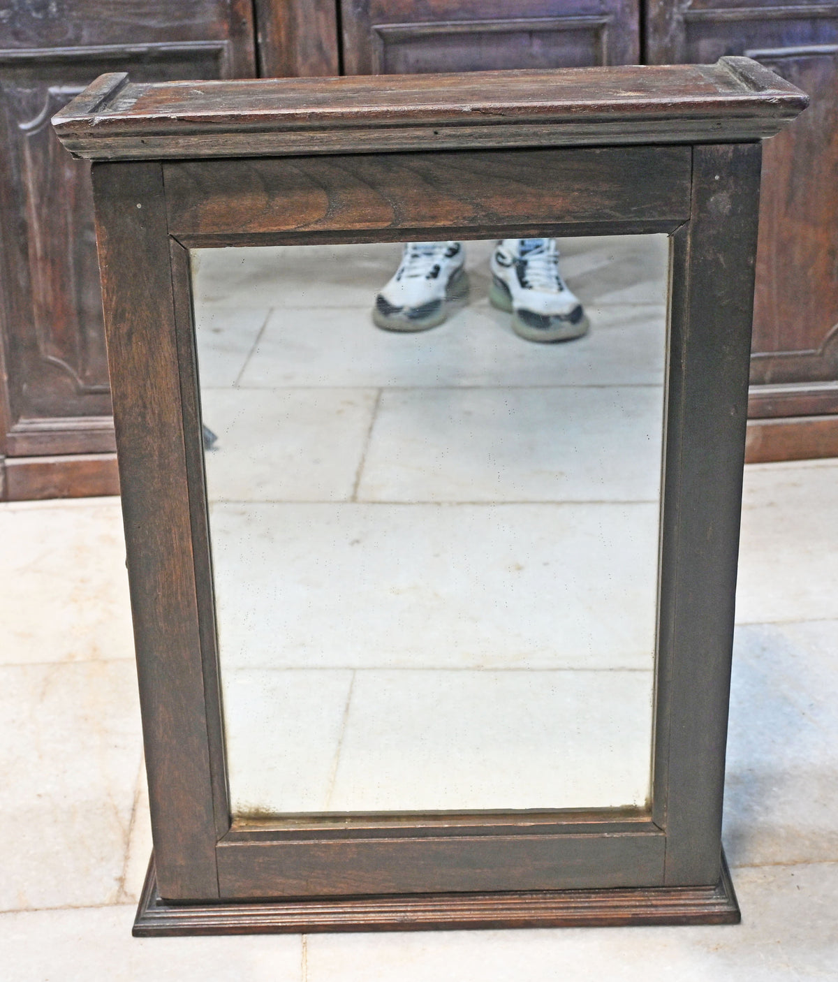 Vintage Wooden Wall Hanging Cabinet Box Original Old Hand Crafted