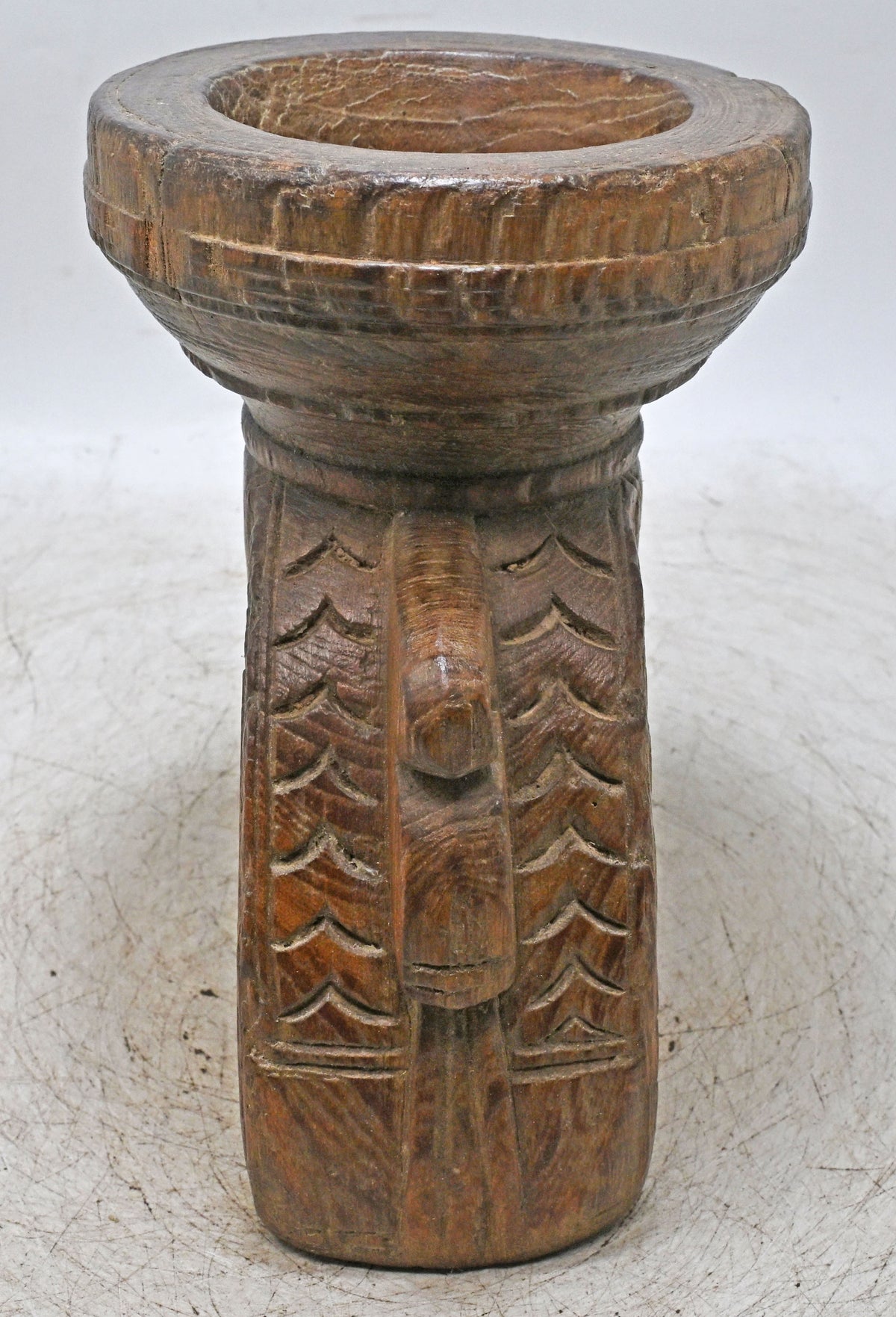 Antique Wooden Seed Holder Bijni Original Old Fine Hand Carved