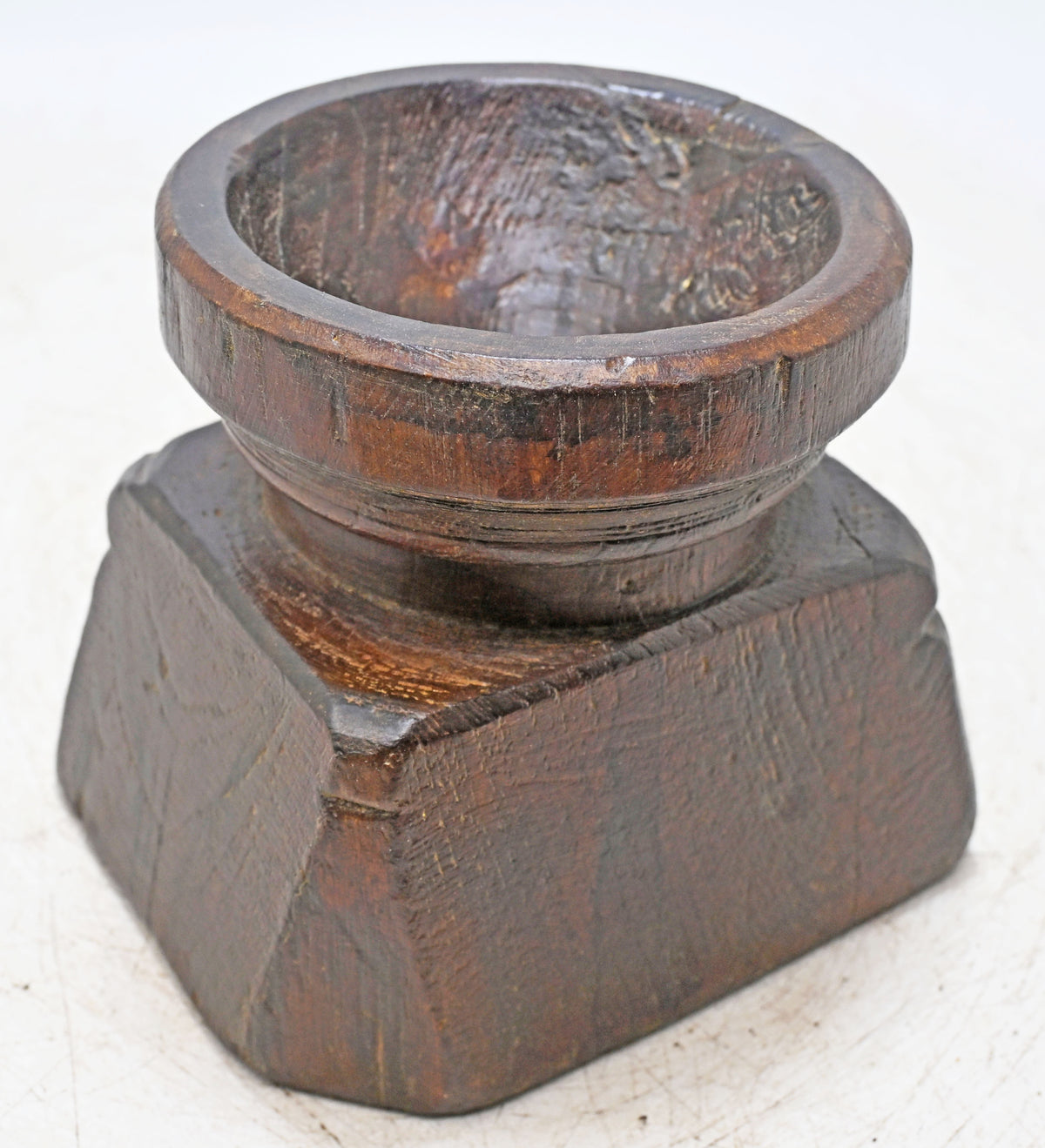 Antique Wooden Seed Holder Bijni Original Old Fine Hand Carved