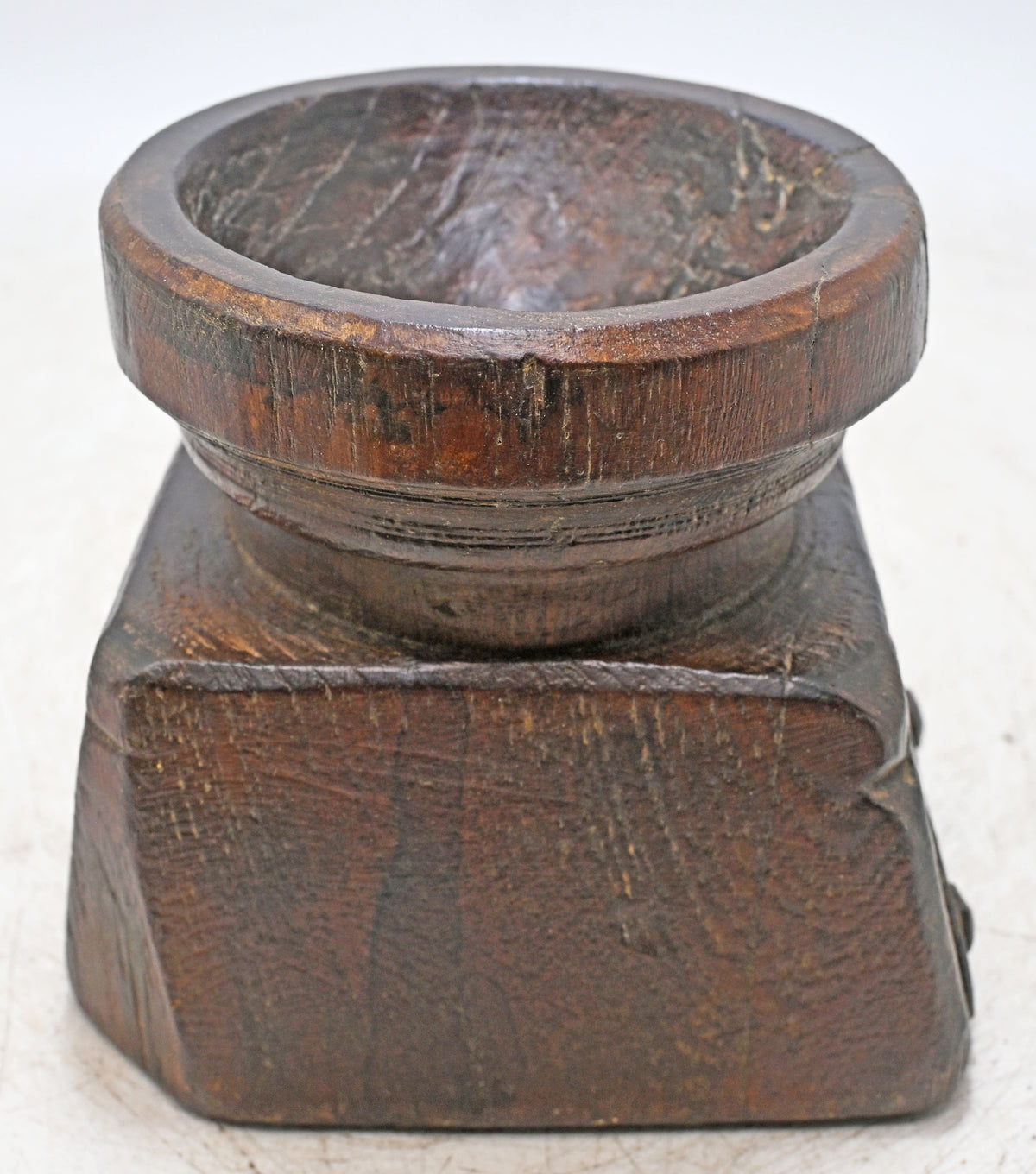Antique Wooden Seed Holder Bijni Original Old Fine Hand Carved