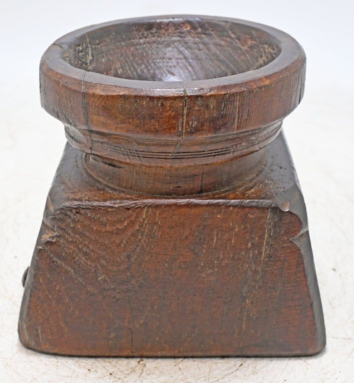 Antique Wooden Seed Holder Bijni Original Old Fine Hand Carved
