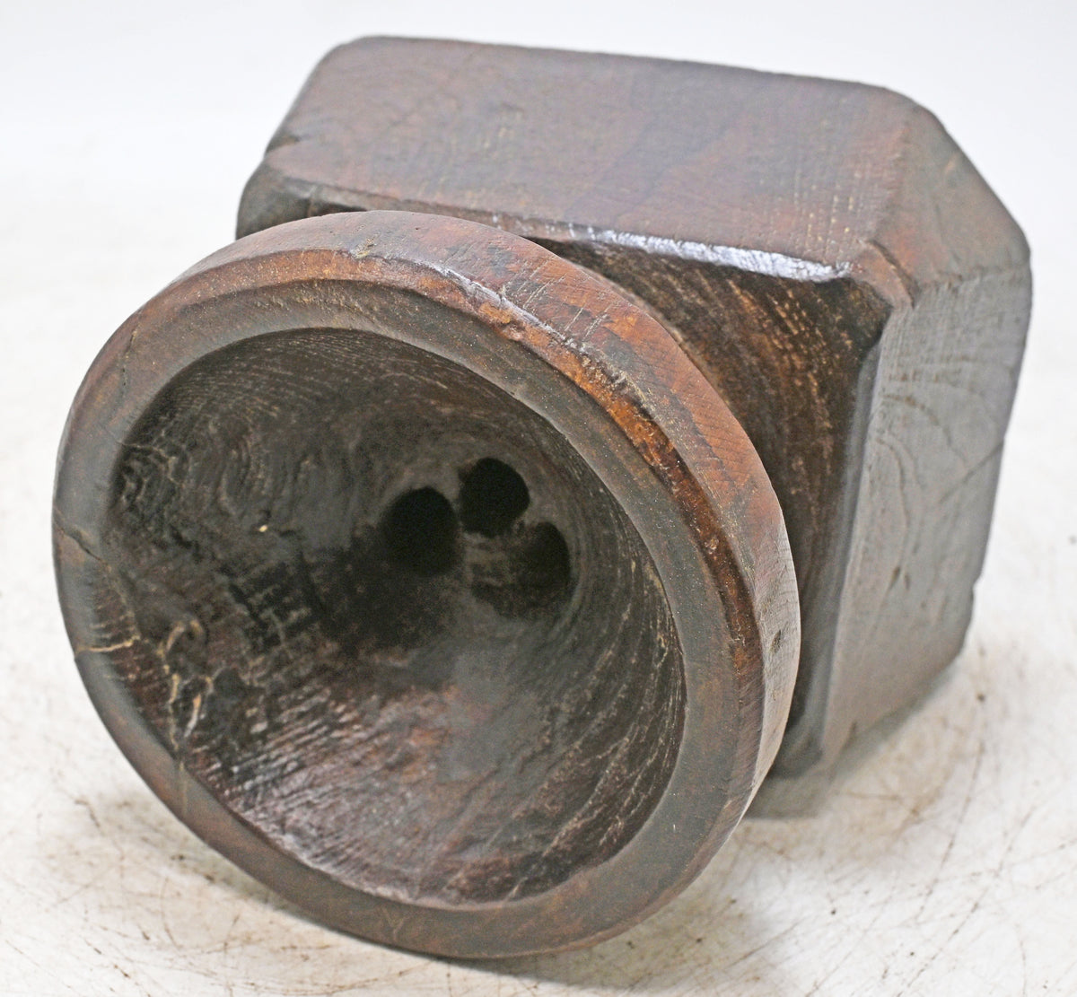 Antique Wooden Seed Holder Bijni Original Old Fine Hand Carved