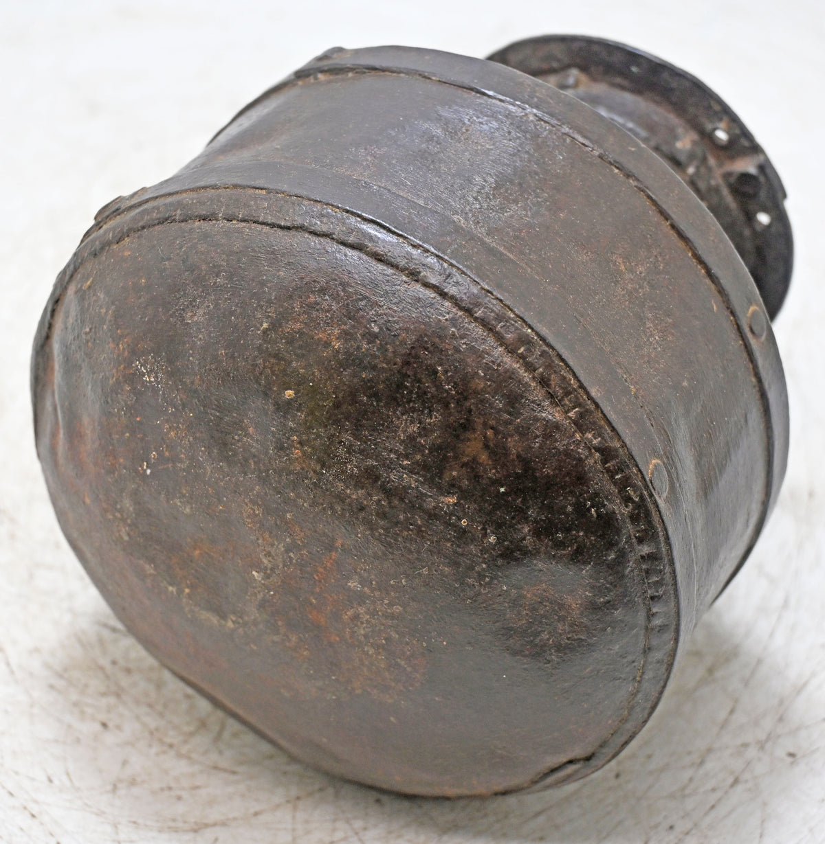 Antique Iron Round Water Pot Original Old Hand Crafted