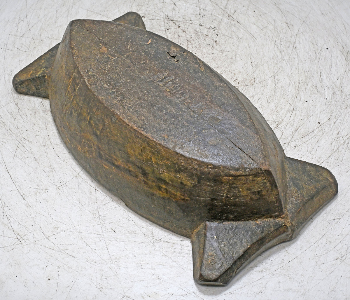 Antique Wooden Oval Bowl Original Old Fine Hand Carved