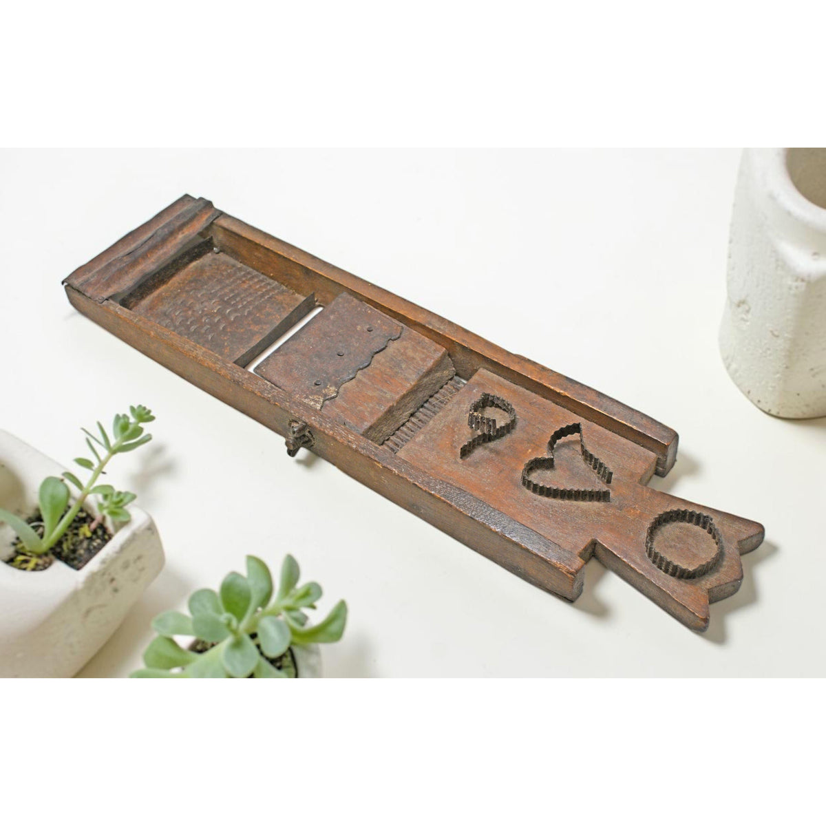 Antique Wooden Kitchenware Cutter Tool Original Old Hand Crafted