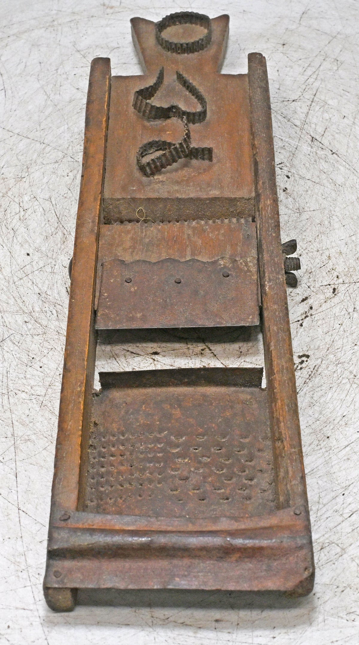 Antique Wooden Kitchenware Cutter Tool Original Old Hand Crafted