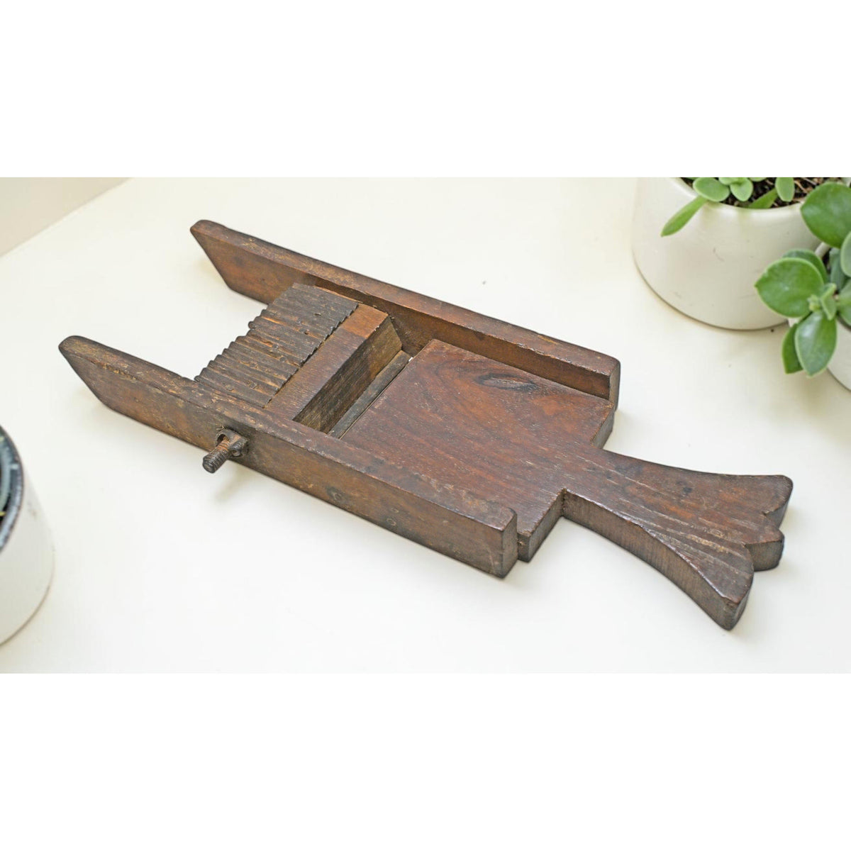 Antique Wooden Kitchenware Cutter Tool Original Old Hand Crafted