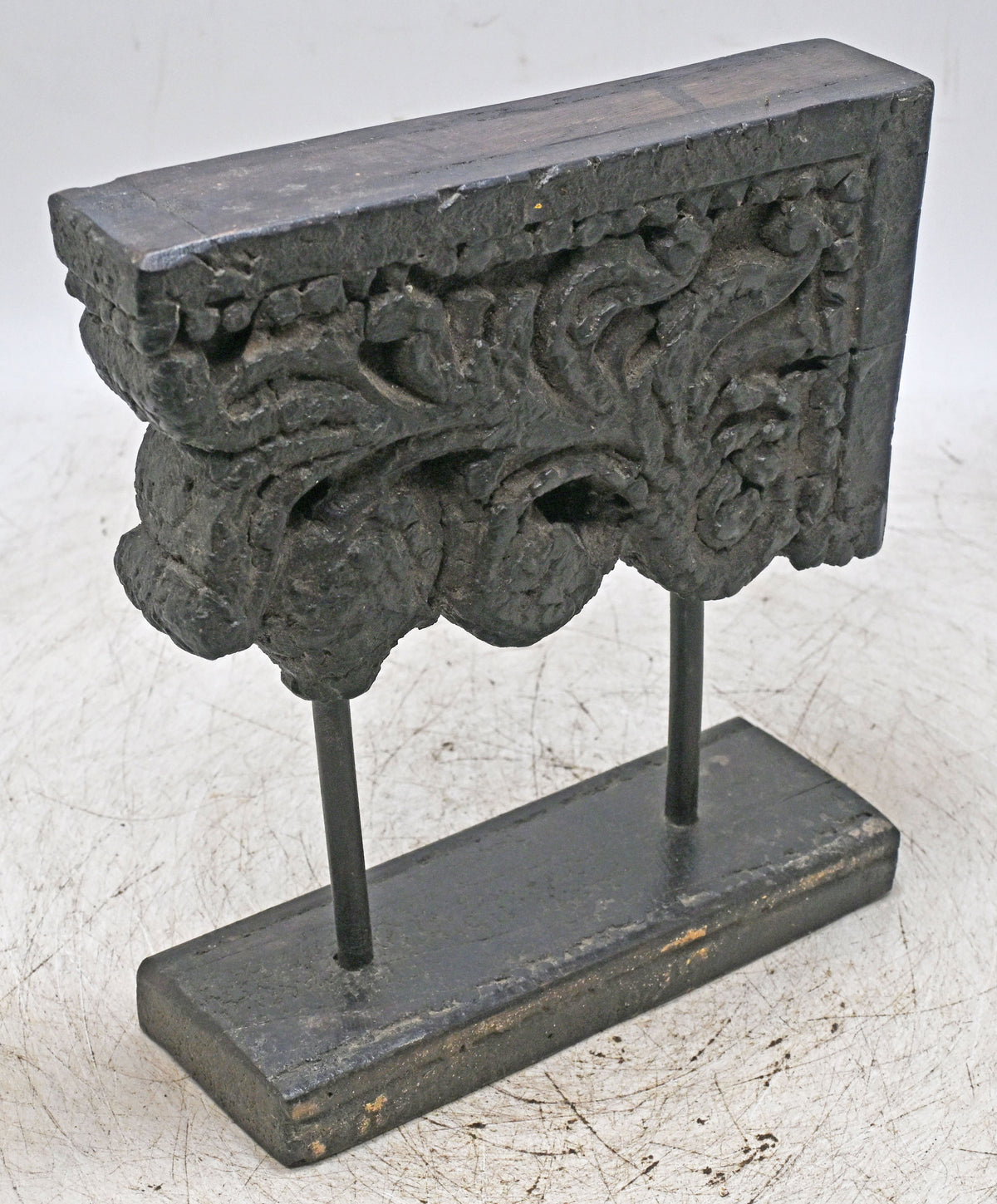 Antique Wooden Bracket Carving on Stand Original Old Fine Hand Carved
