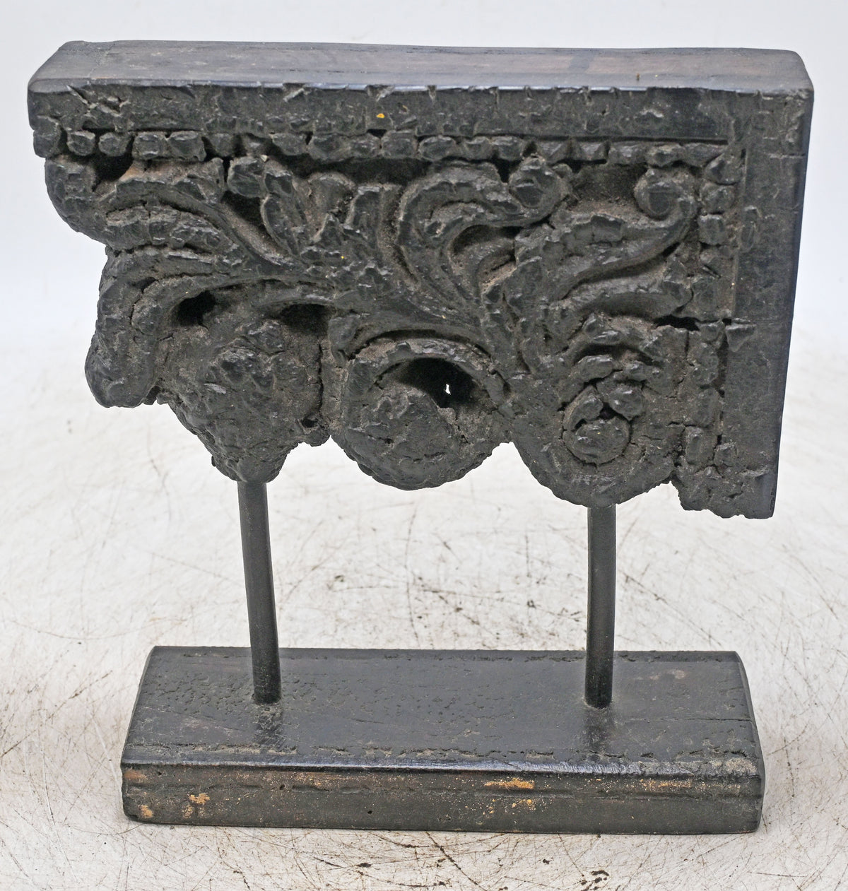 Antique Wooden Bracket Carving on Stand Original Old Fine Hand Carved