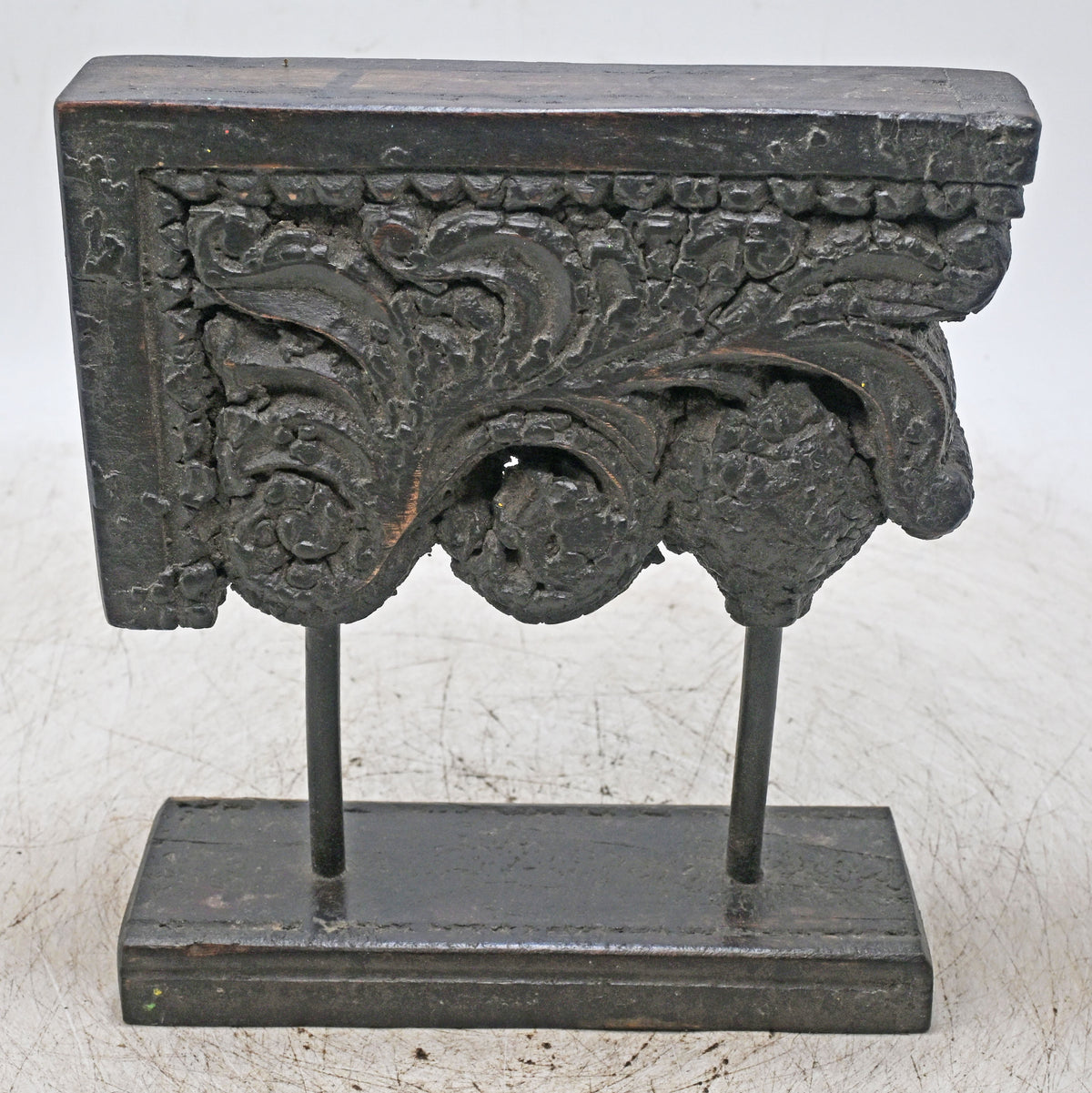 Antique Wooden Bracket Carving on Stand Original Old Fine Hand Carved