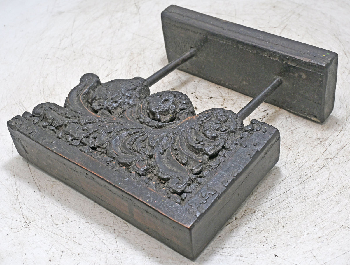 Antique Wooden Bracket Carving on Stand Original Old Fine Hand Carved