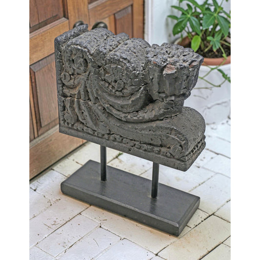 Antique Wooden Bracket Carving on Stand Original Old Fine Hand Carved