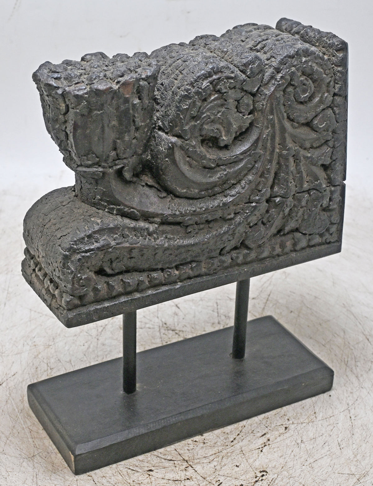 Antique Wooden Bracket Carving on Stand Original Old Fine Hand Carved