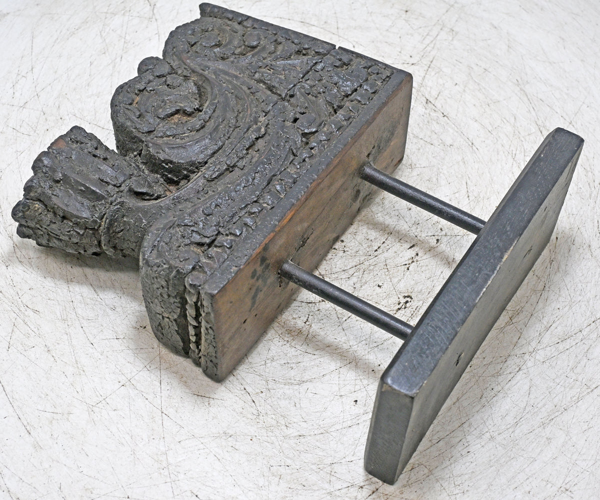 Antique Wooden Bracket Carving on Stand Original Old Fine Hand Carved