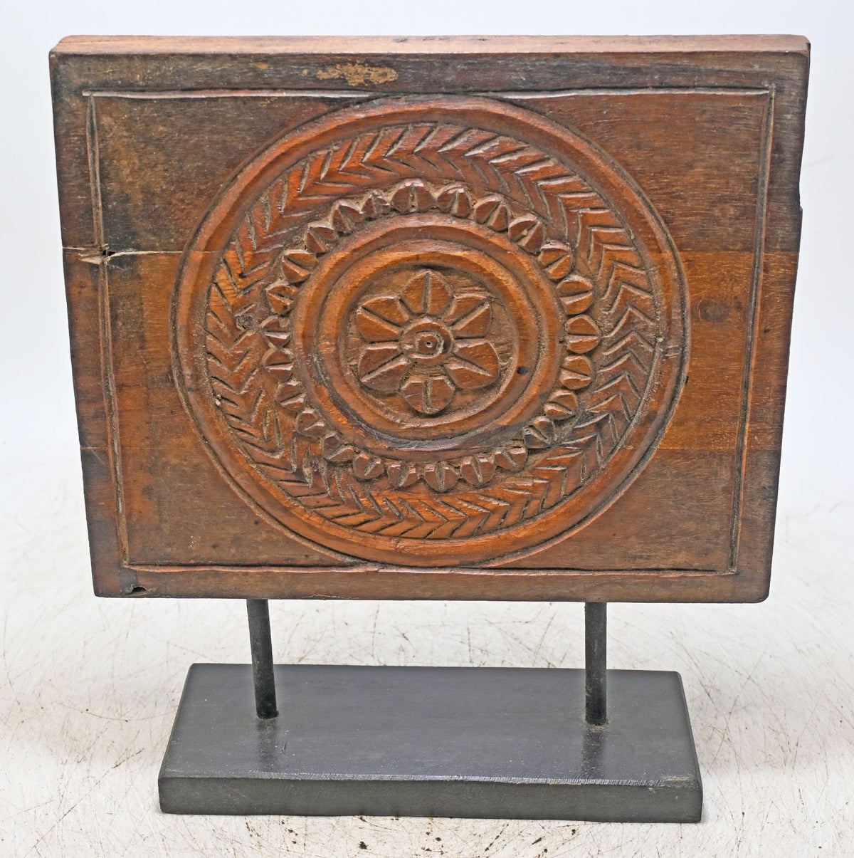 Antique Wooden Floral Carving Panel Plaque Original Old Fine Hand Carved