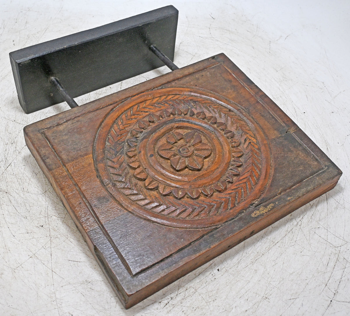 Antique Wooden Floral Carving Panel Plaque Original Old Fine Hand Carved