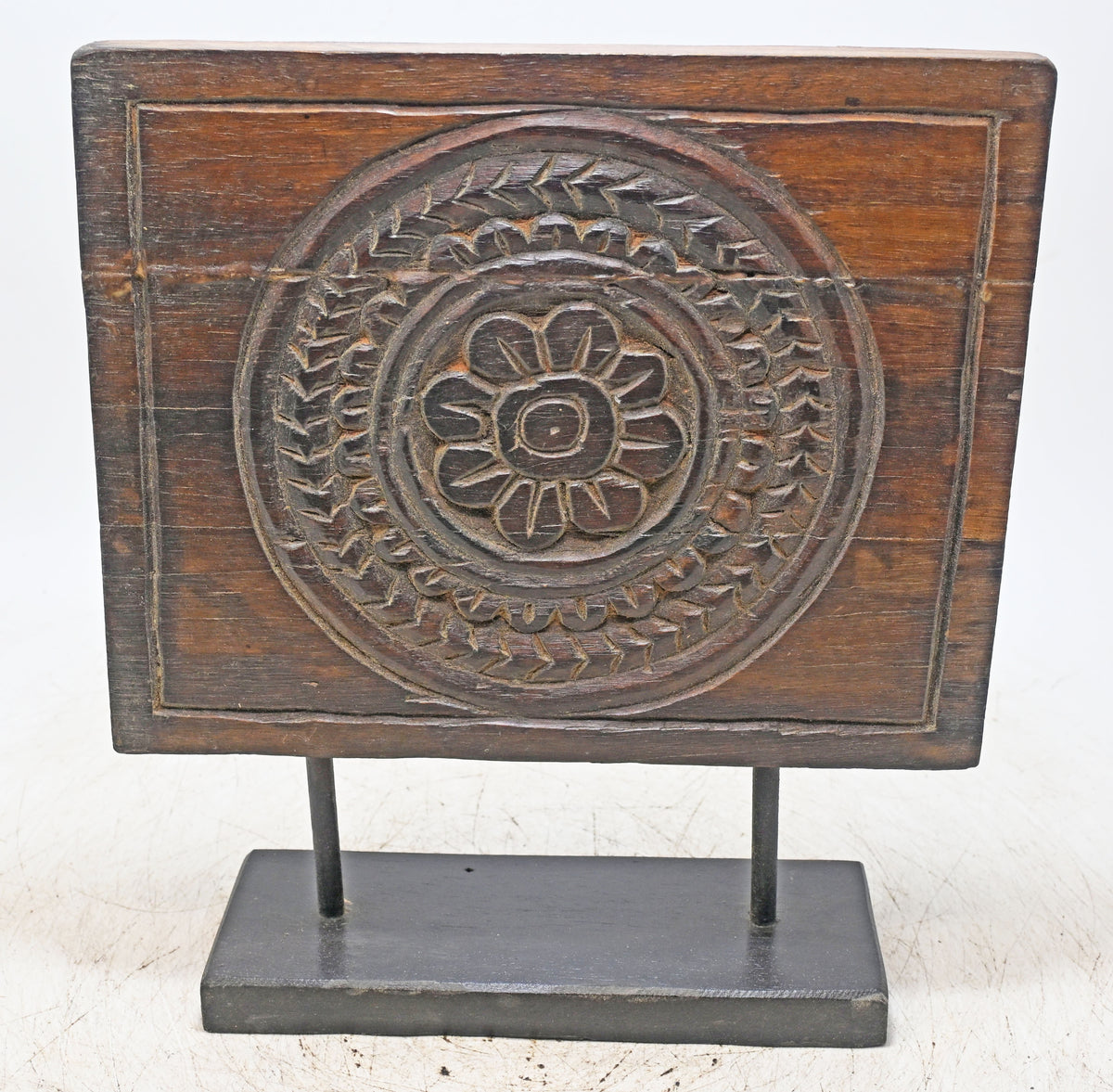 Antique Wooden Floral Carving Panel Plaque Original Old Fine Hand Carved