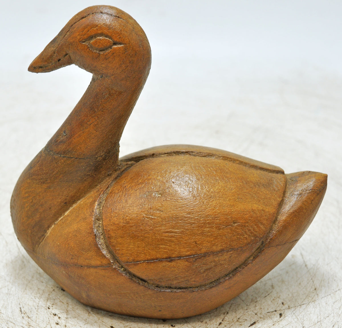 Vintage Wooden Duck Bird Figurine Original Old Hand Carved