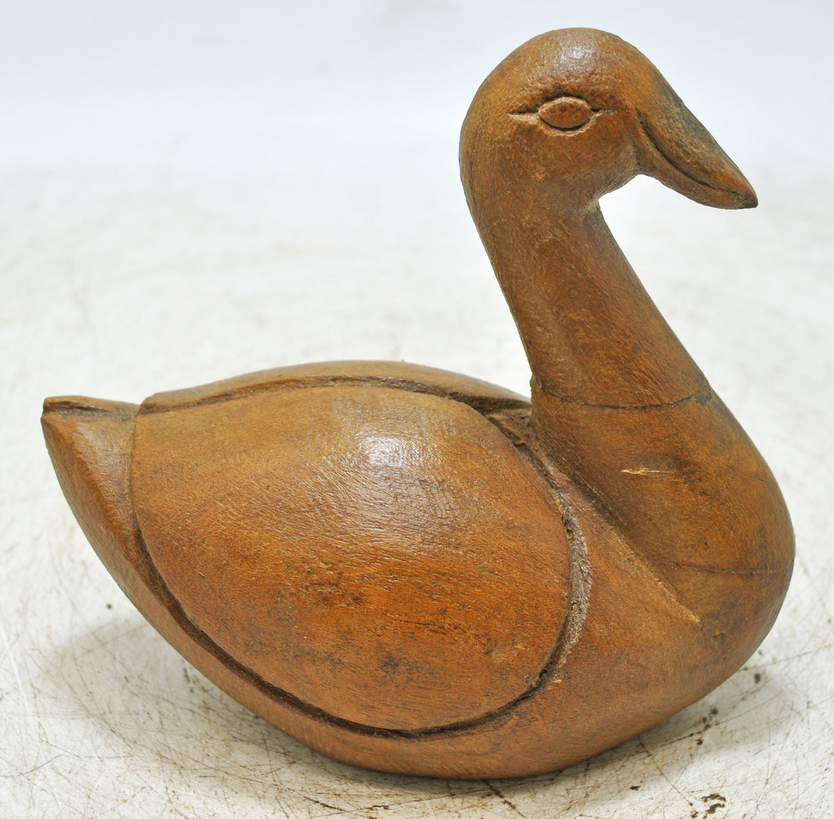 Vintage Wooden Duck Bird Figurine Original Old Hand Carved