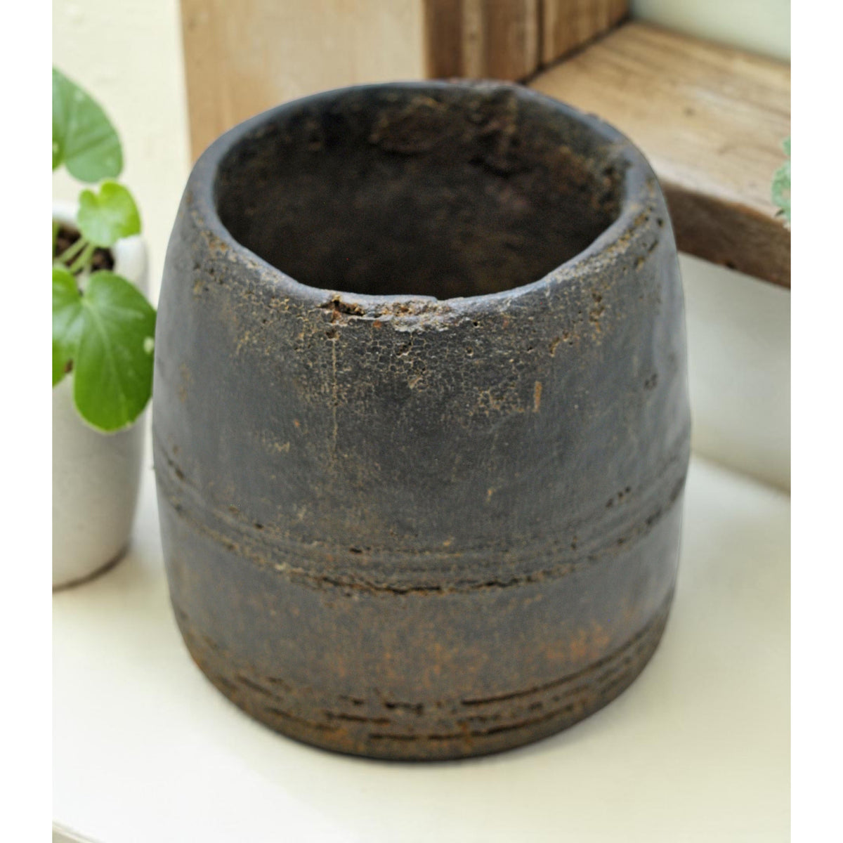 Antique Wooden Grain Measurement Paili Pot Original Old Hand Carved