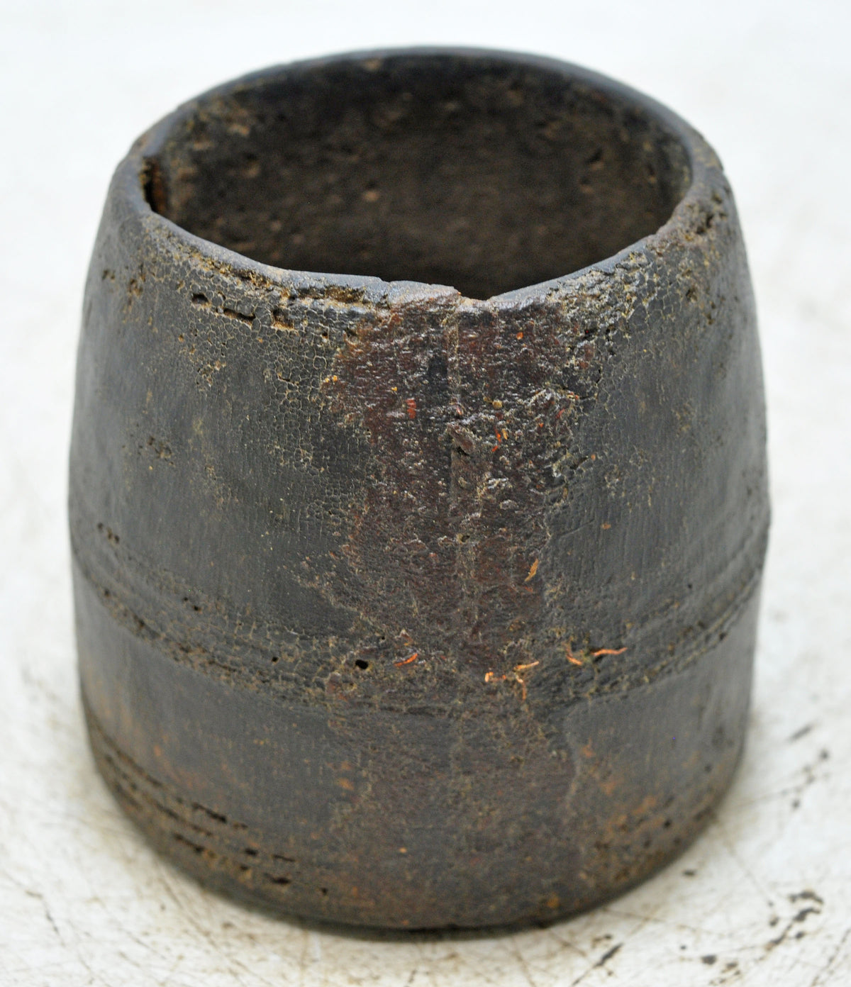 Antique Wooden Grain Measurement Paili Pot Original Old Hand Carved