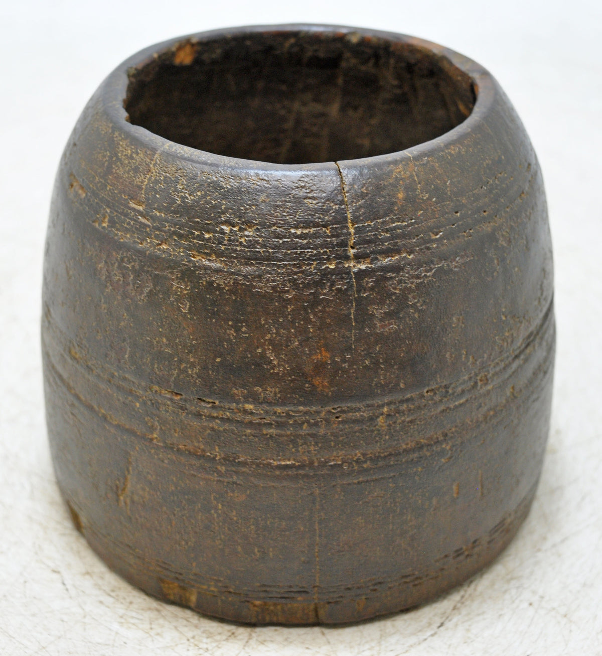 Antique Wooden Grain Measurement Paili Pot Original Old Hand Carved