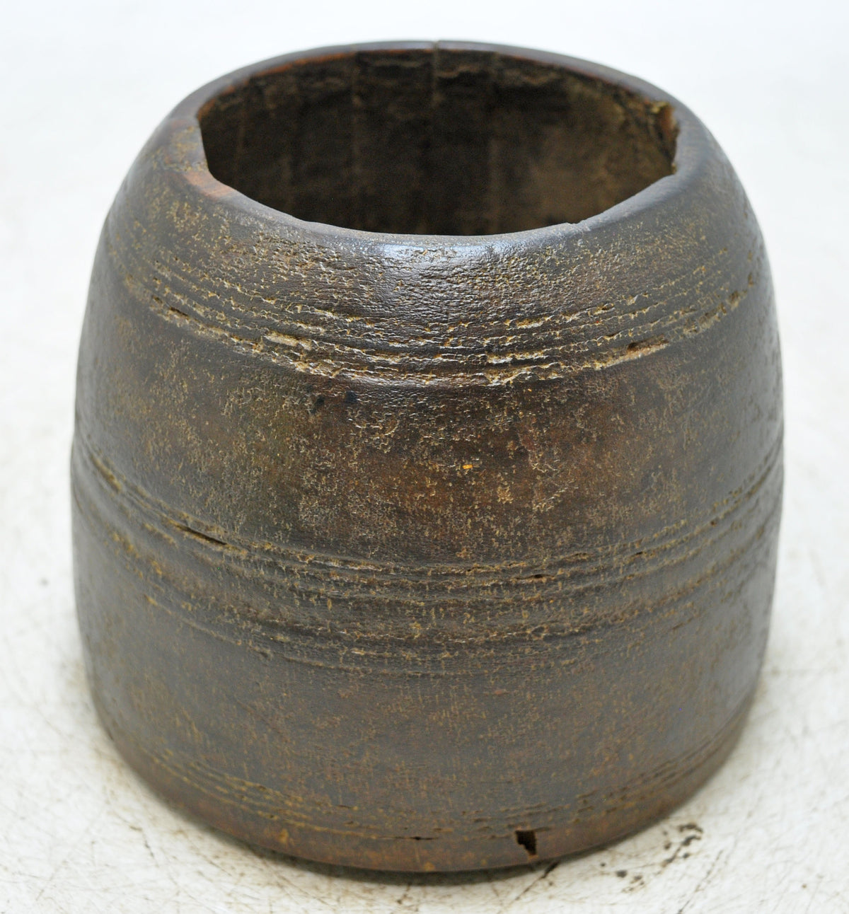 Antique Wooden Grain Measurement Paili Pot Original Old Hand Carved