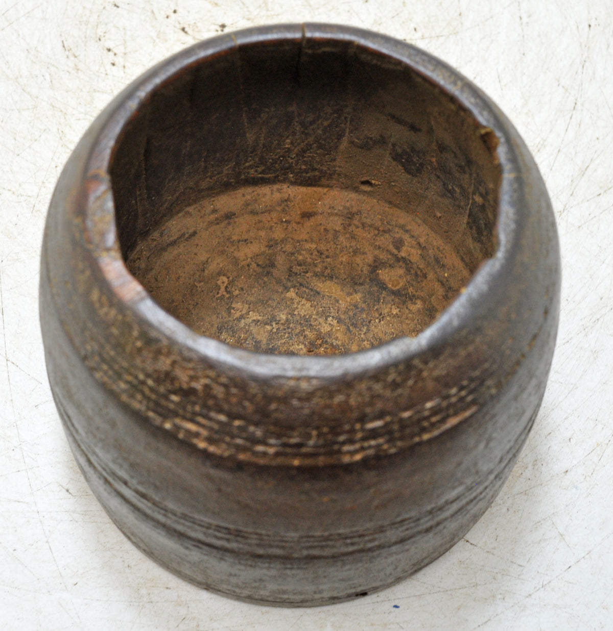 Antique Wooden Grain Measurement Paili Pot Original Old Hand Carved
