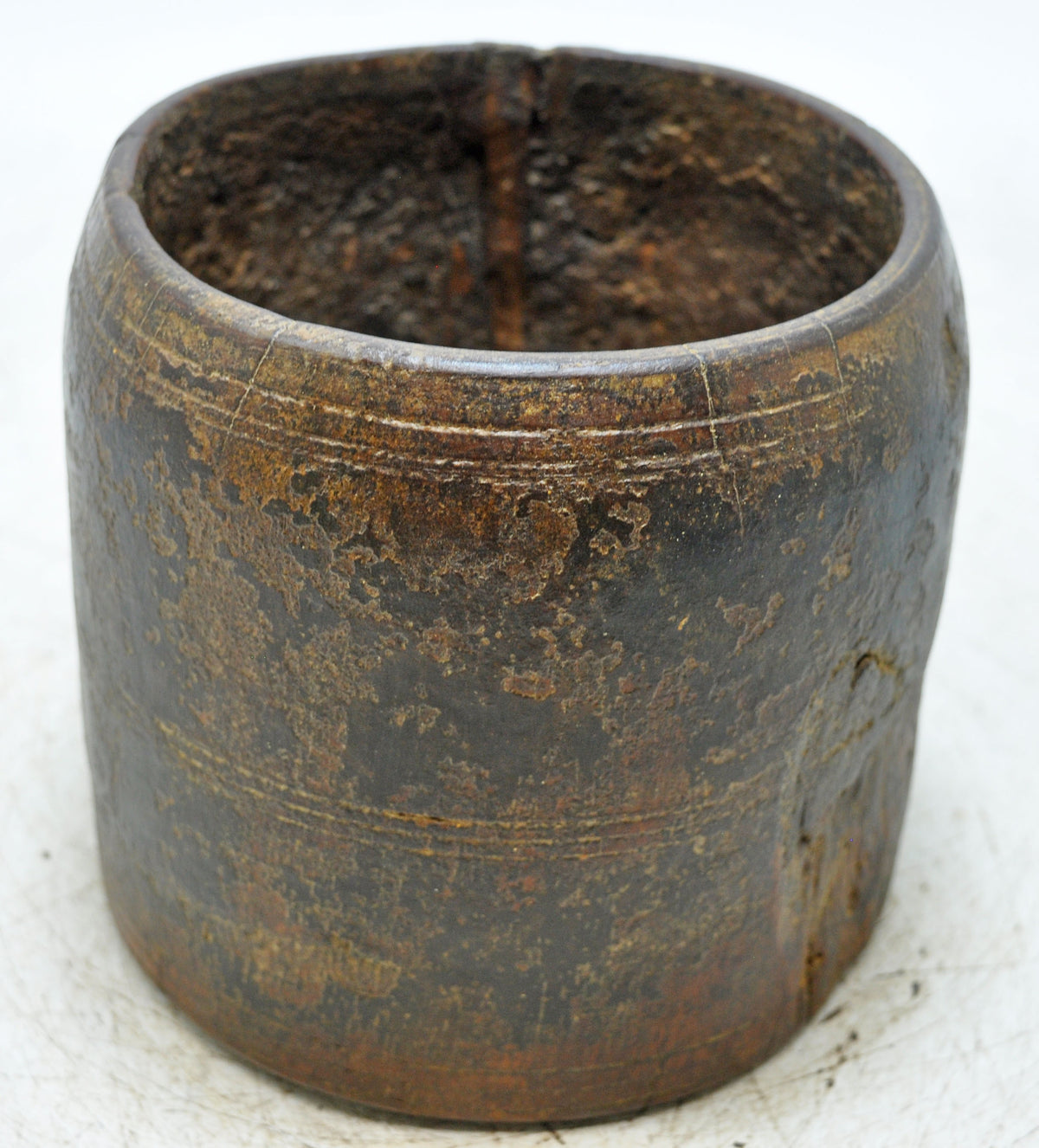 Antique Wooden Grain Measurement Paili Pot Original Old Hand Carved