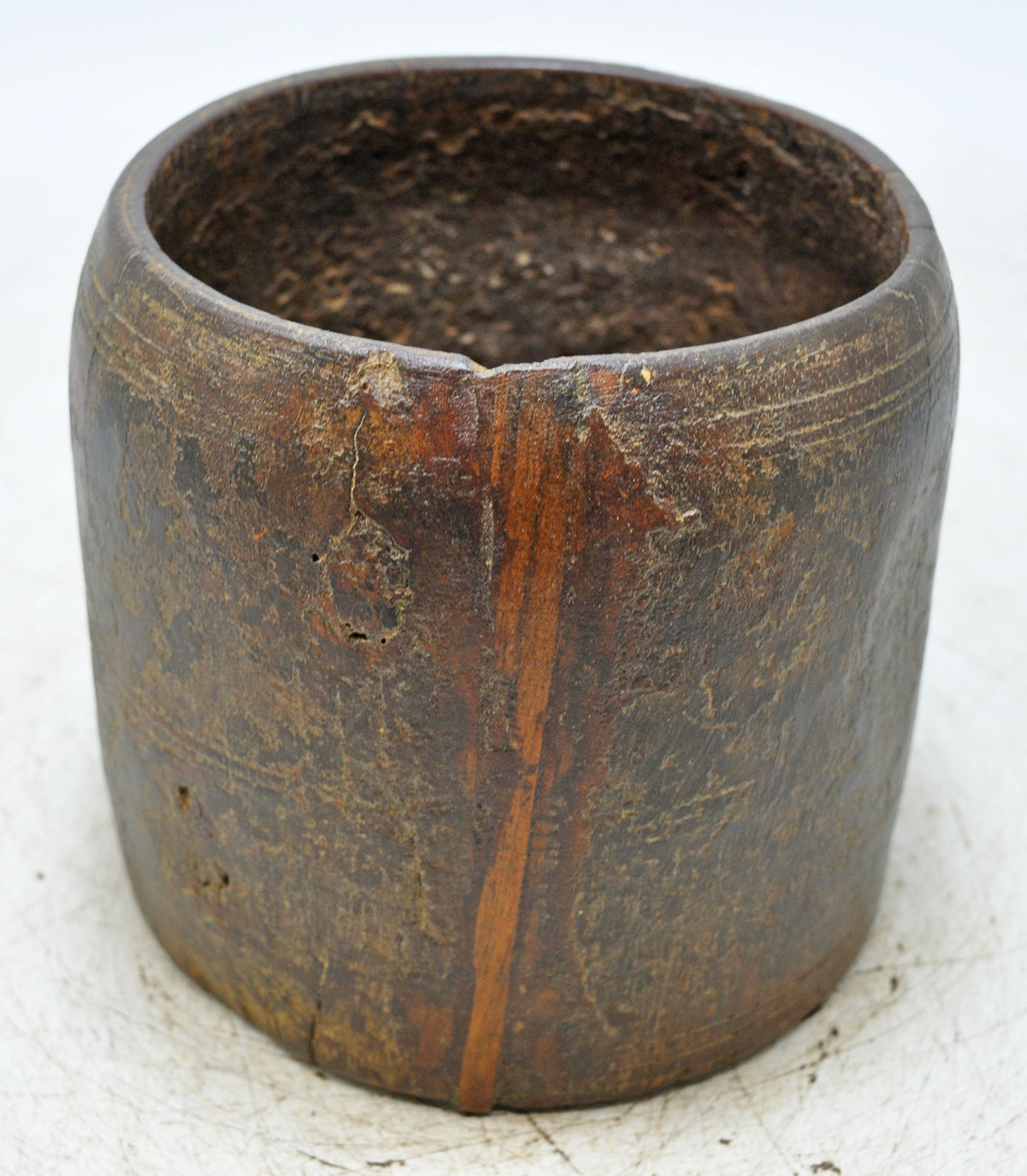 Antique Wooden Grain Measurement Paili Pot Original Old Hand Carved