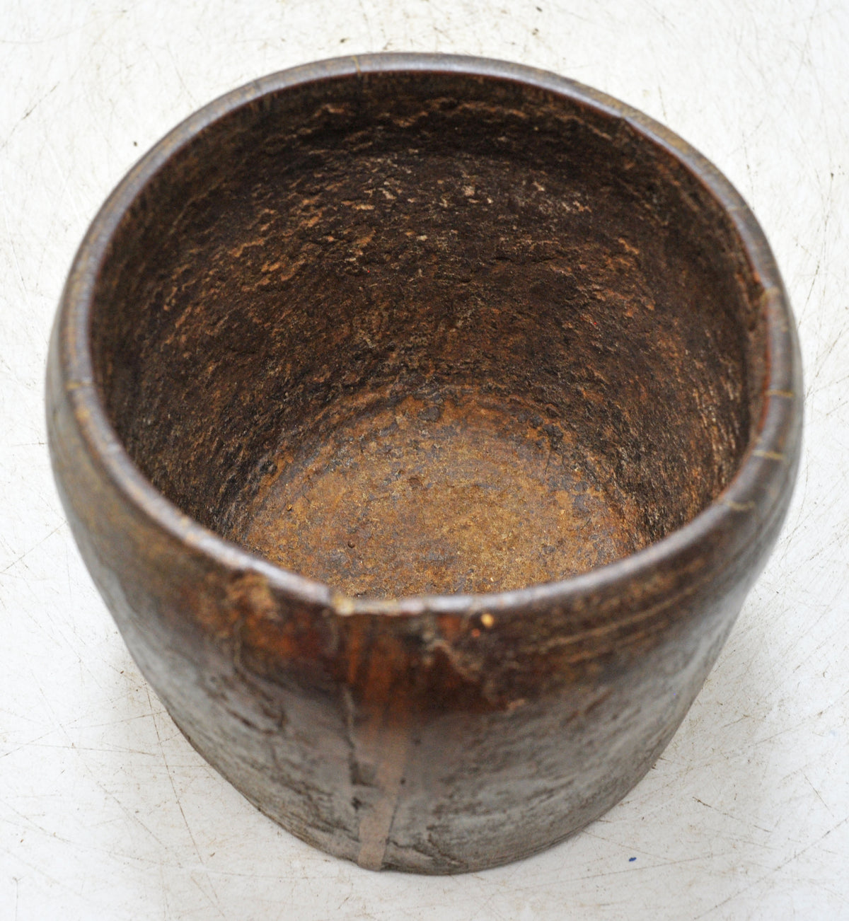 Antique Wooden Grain Measurement Paili Pot Original Old Hand Carved