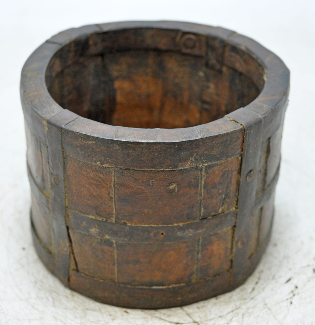 Vintage Wooden Grain Measurement Paili Pot Original Old Hand Carved