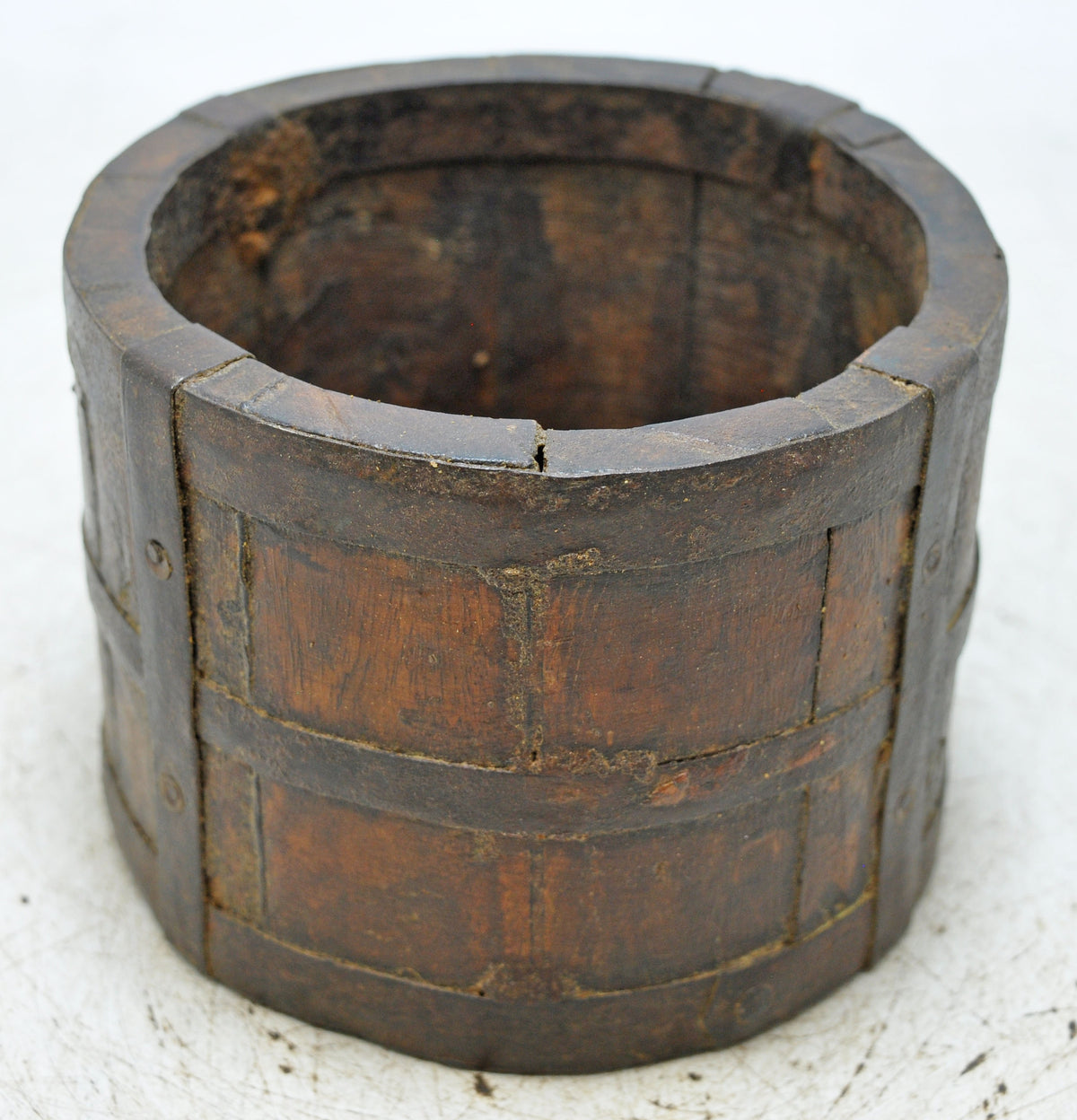 Vintage Wooden Grain Measurement Paili Pot Original Old Hand Carved
