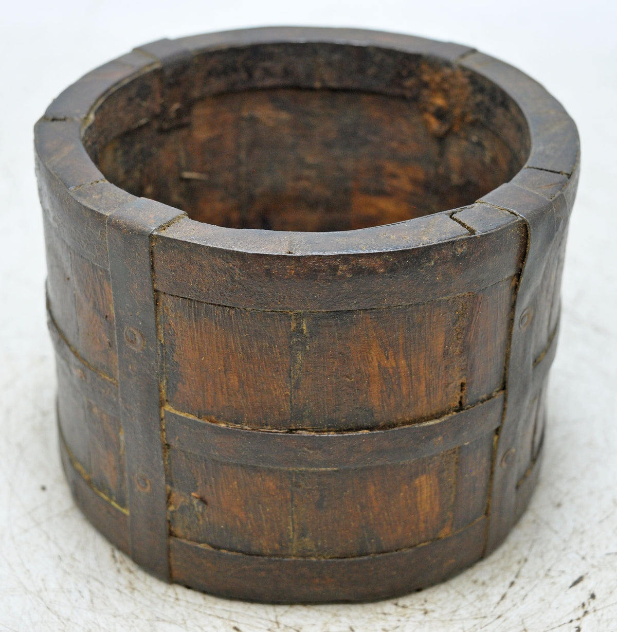 Vintage Wooden Grain Measurement Paili Pot Original Old Hand Carved
