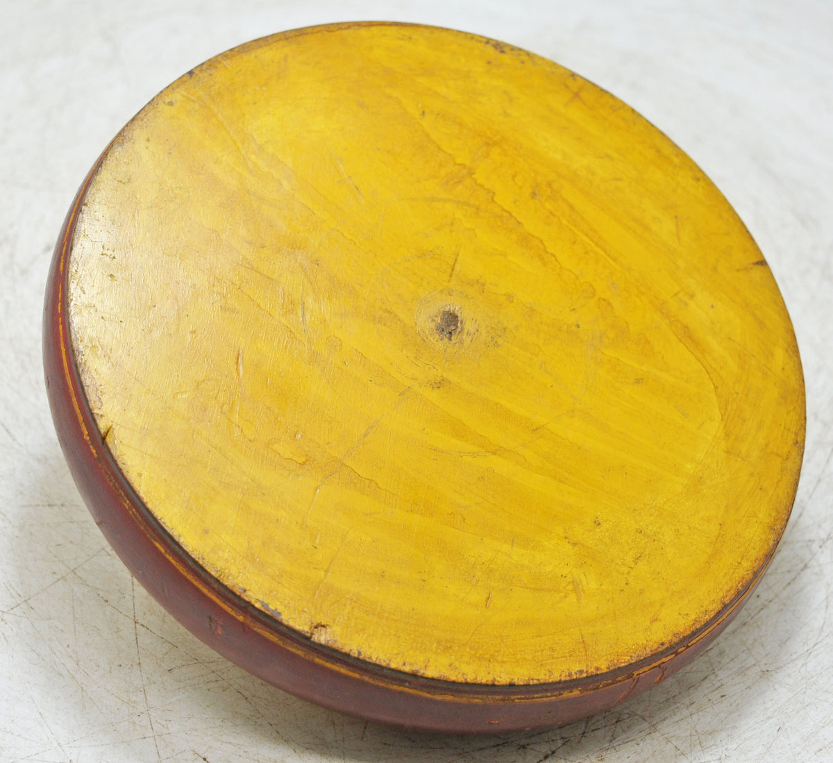 Vintage Wooden Round Tobacco Opium Box Original Old Hand Crafted Painted