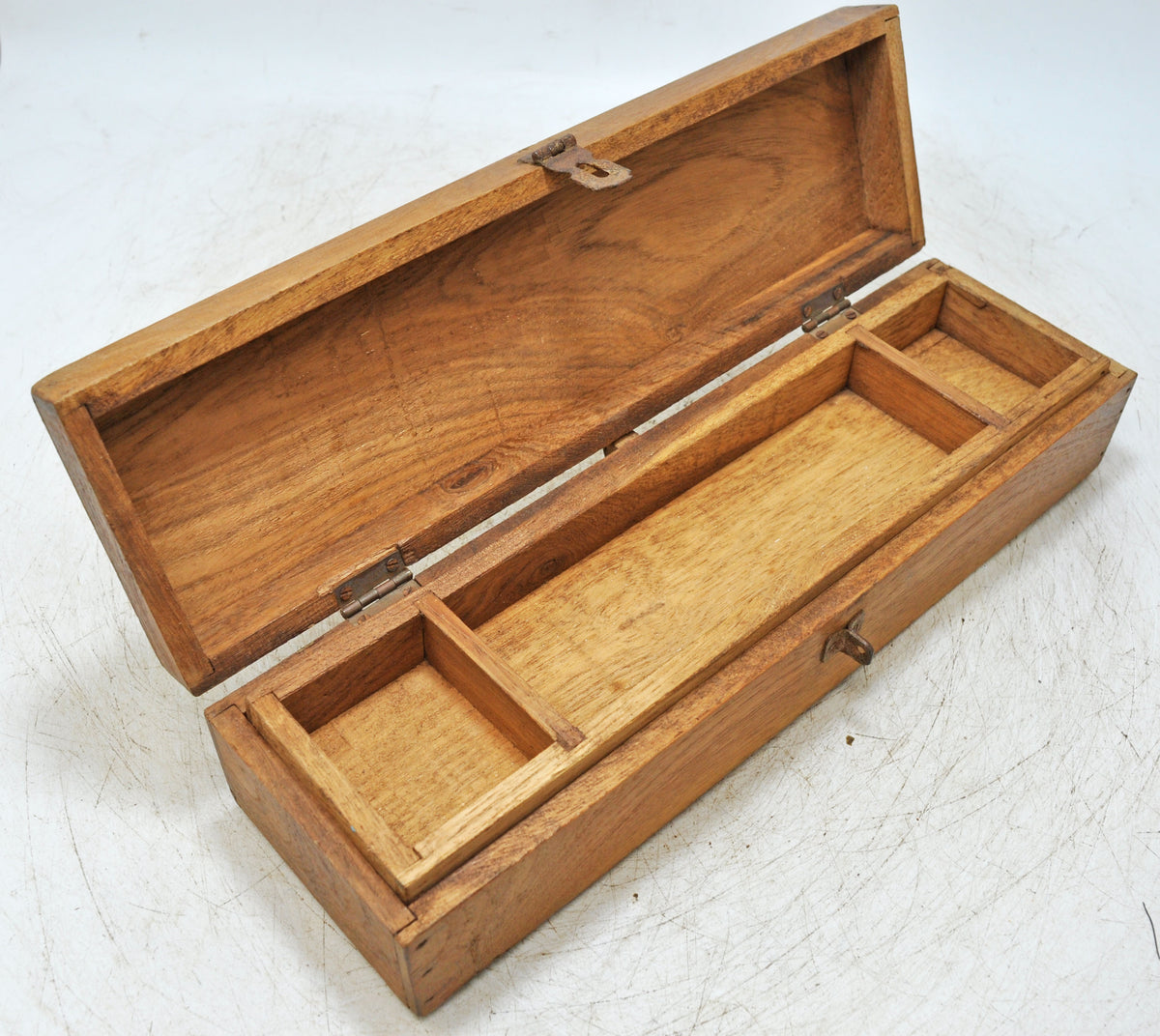 Vintage Wooden Pencil Stationary Box Original Old Hand Crafted