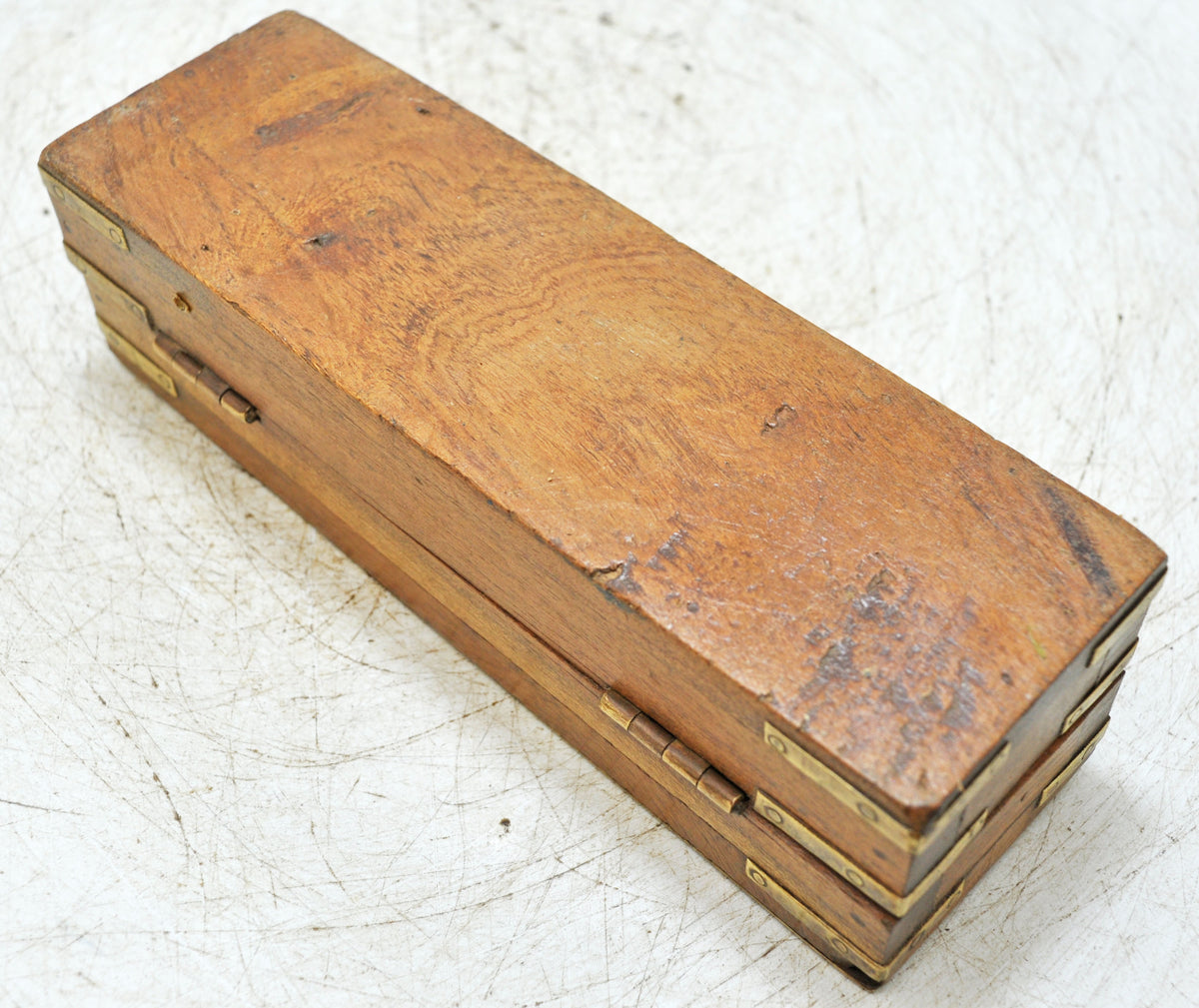 Vintage Wooden Pencil Stationary Box Original Old Hand Crafted