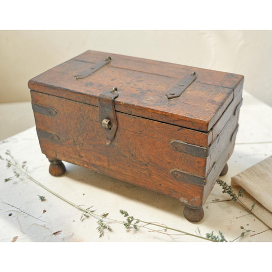 Vintage Wooden Small Storage Box Original Old Hand Crafted