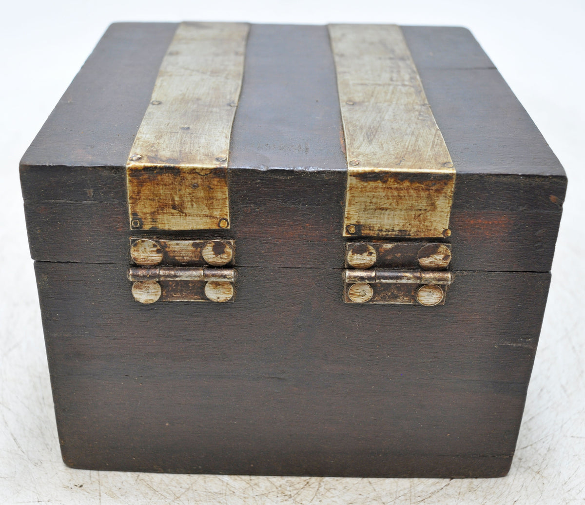 Vintage Wooden Square Storage Chest Box Original Old Hand Crafted