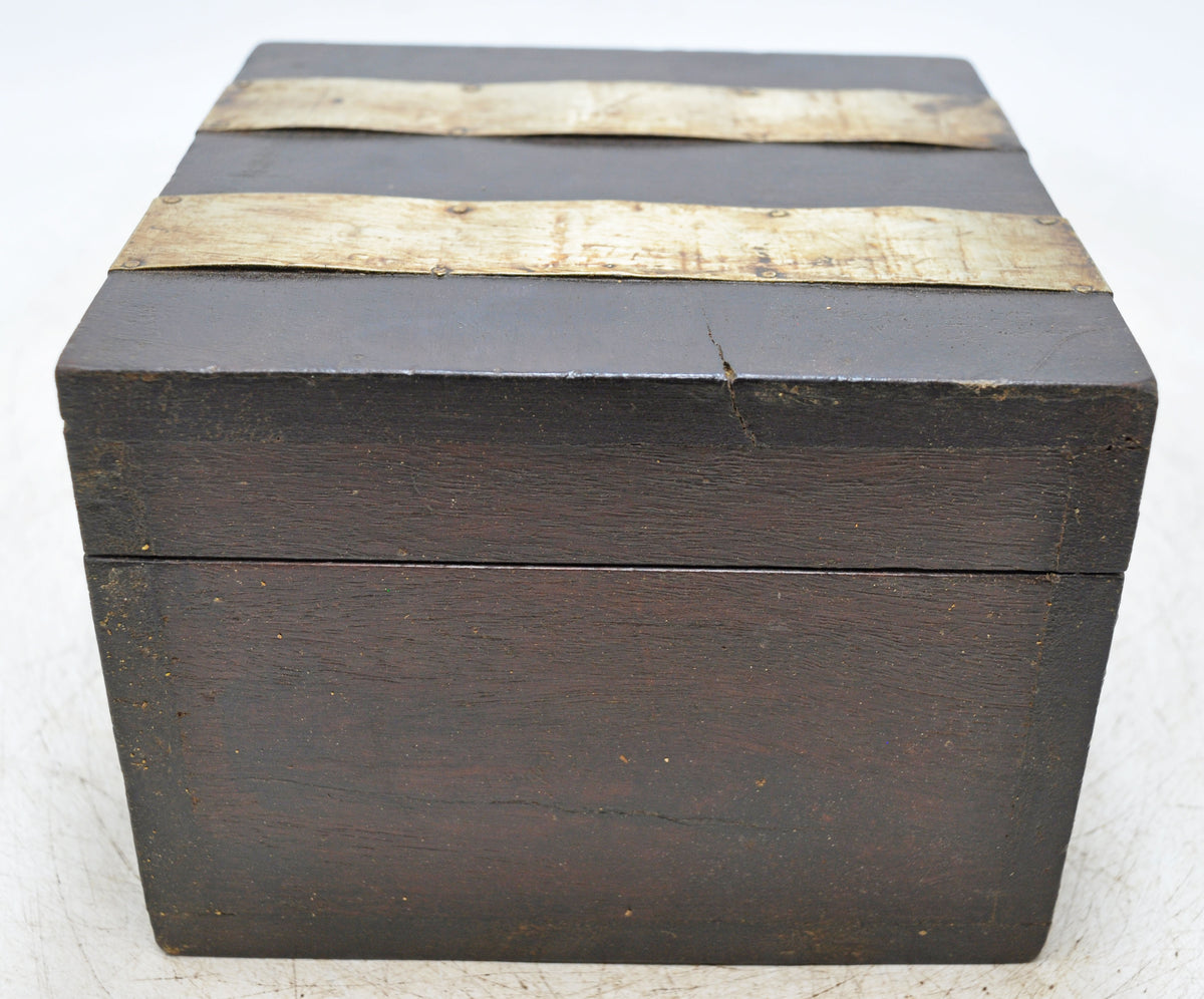 Vintage Wooden Square Storage Chest Box Original Old Hand Crafted