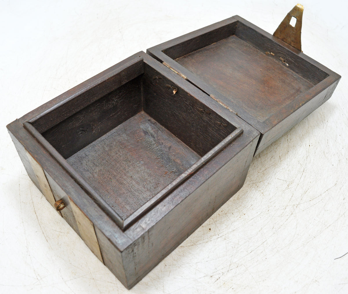Vintage Wooden Square Storage Chest Box Original Old Hand Crafted