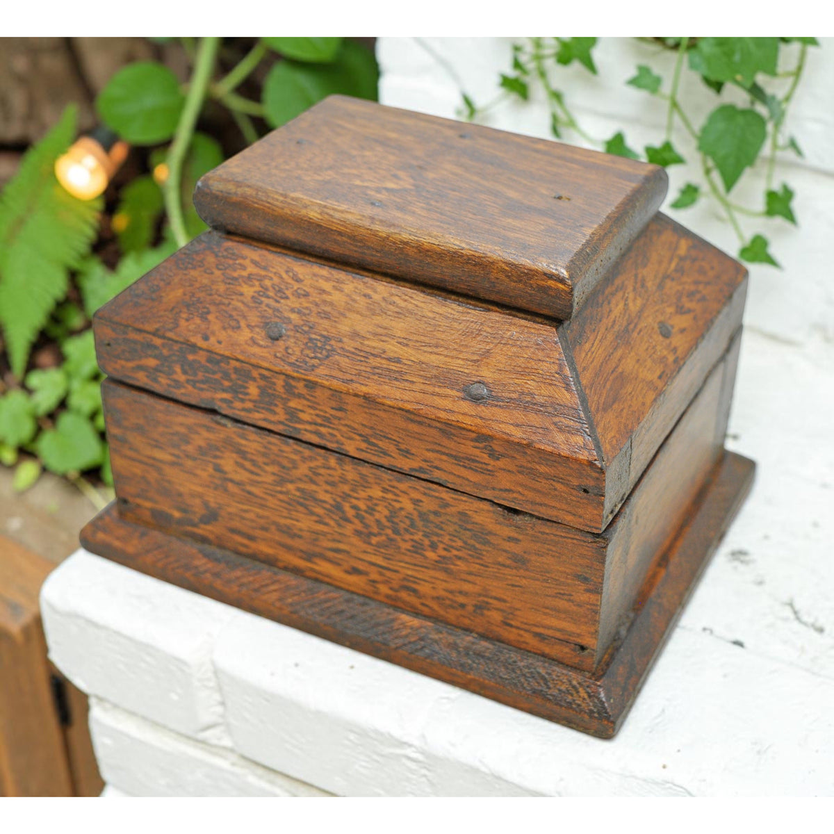Vintage Wooden Dome Shaped Storage Box Original Old Hand Crafted