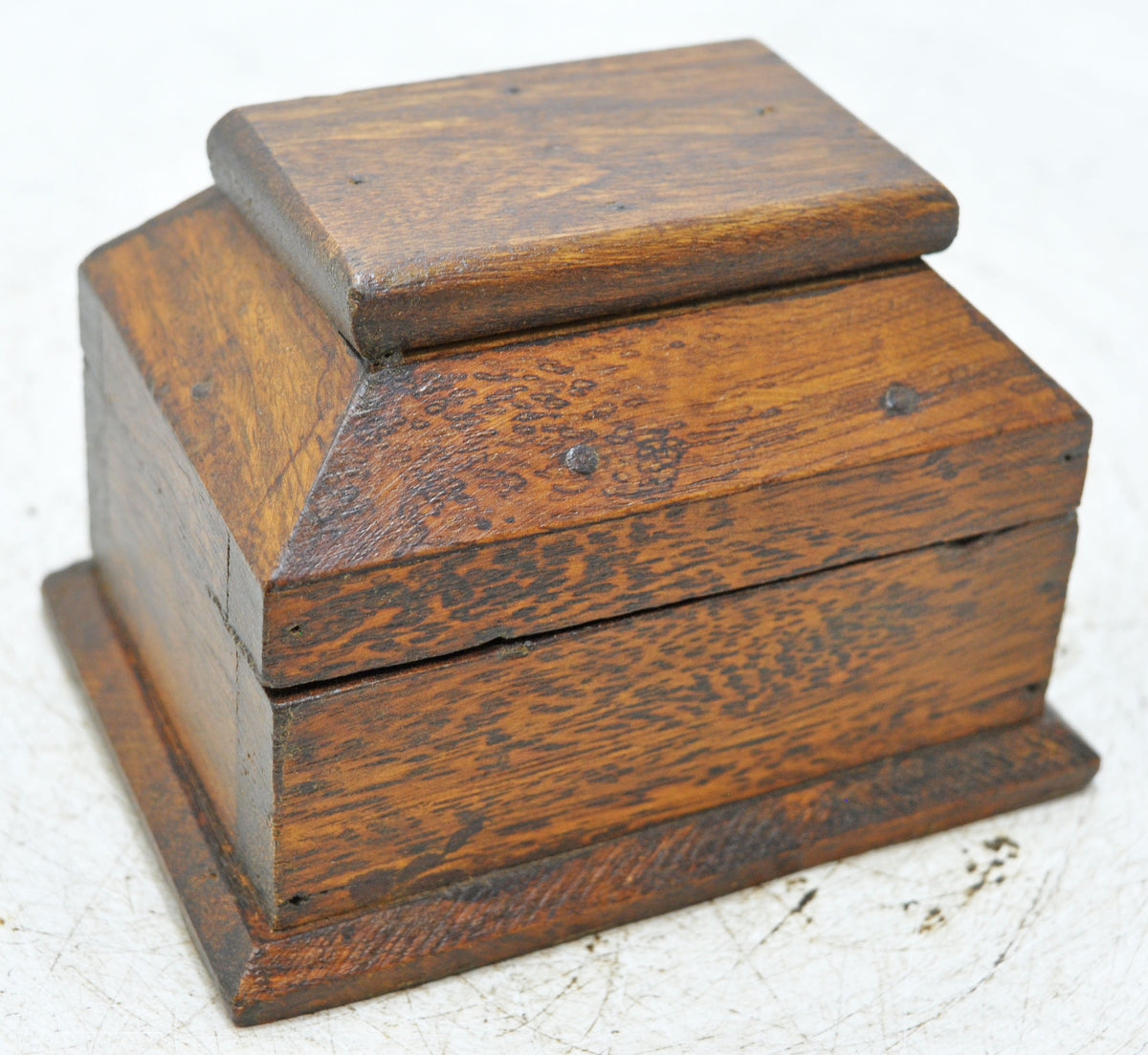 Vintage Wooden Dome Shaped Storage Box Original Old Hand Crafted