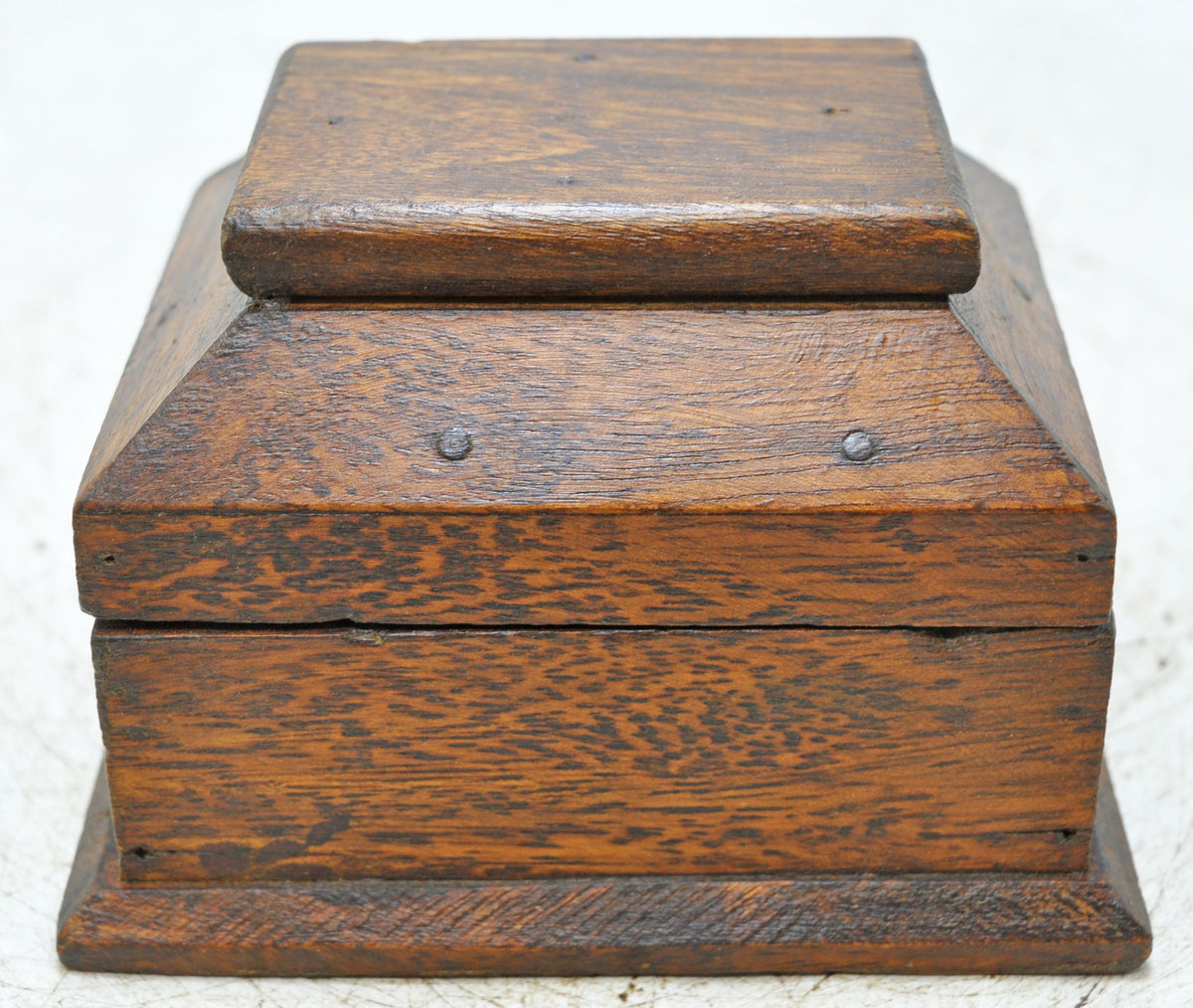 Vintage Wooden Dome Shaped Storage Box Original Old Hand Crafted