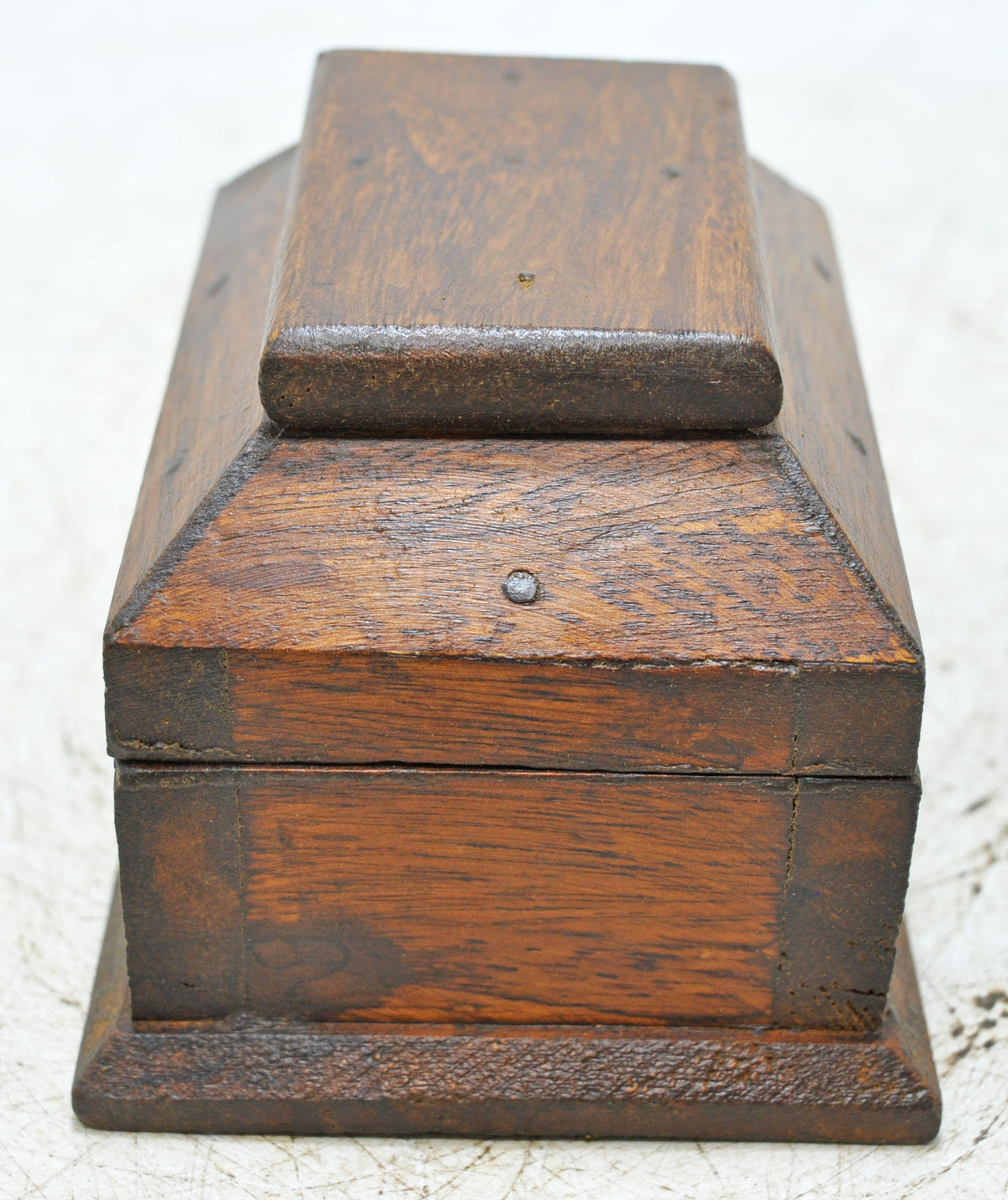 Vintage Wooden Dome Shaped Storage Box Original Old Hand Crafted